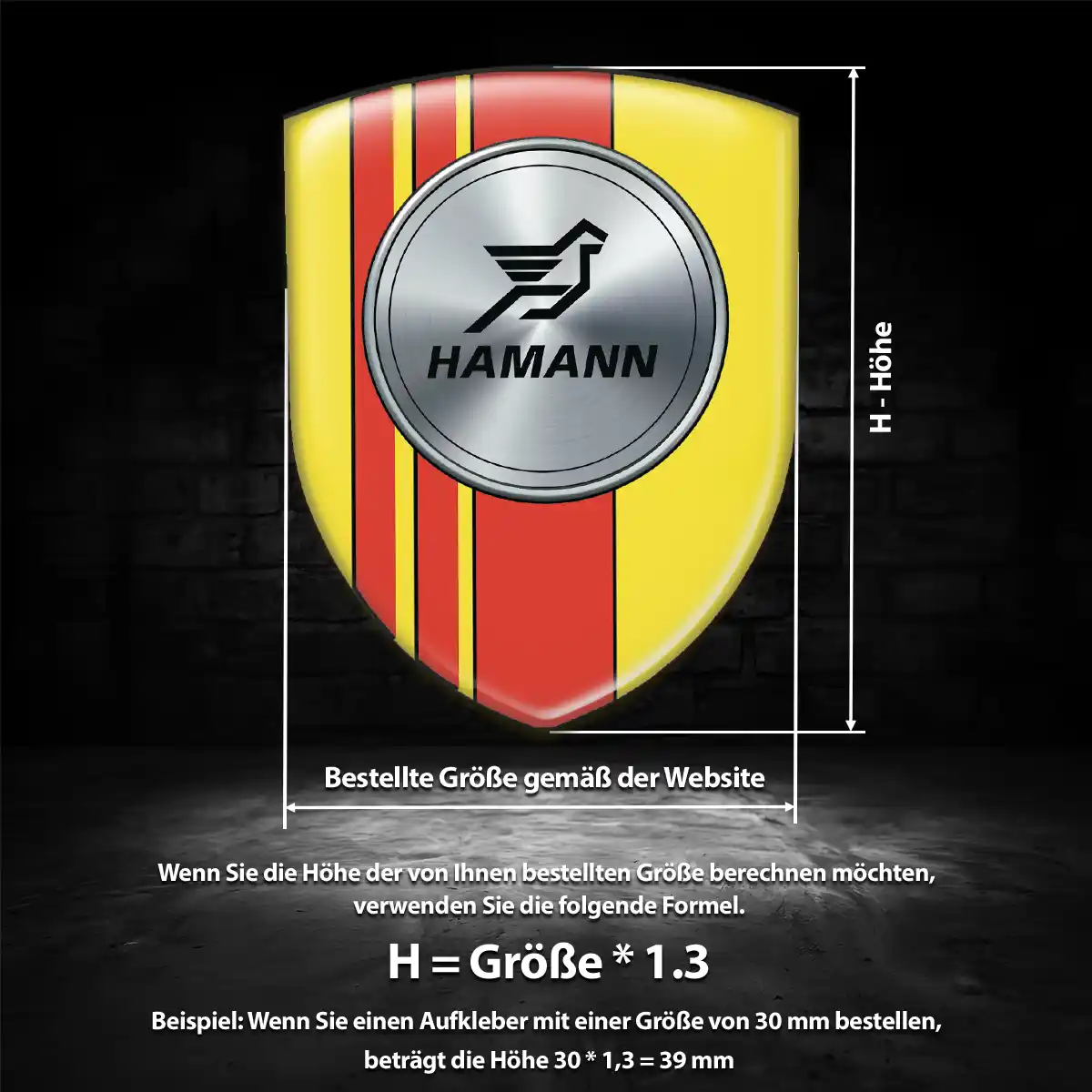 Hamann Aufkleber 3D Gel Emblem Edles Design