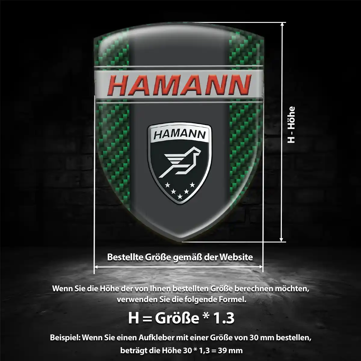 Hamann Aufkleber 3D Gel Emblem Elegantes Design