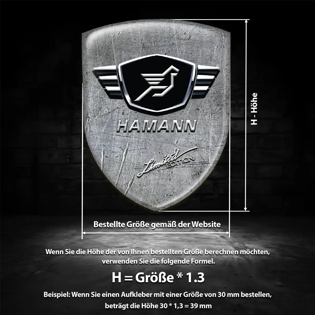 Hamann Aufkleber 3D Gel Emblem Erstklassige Qualität