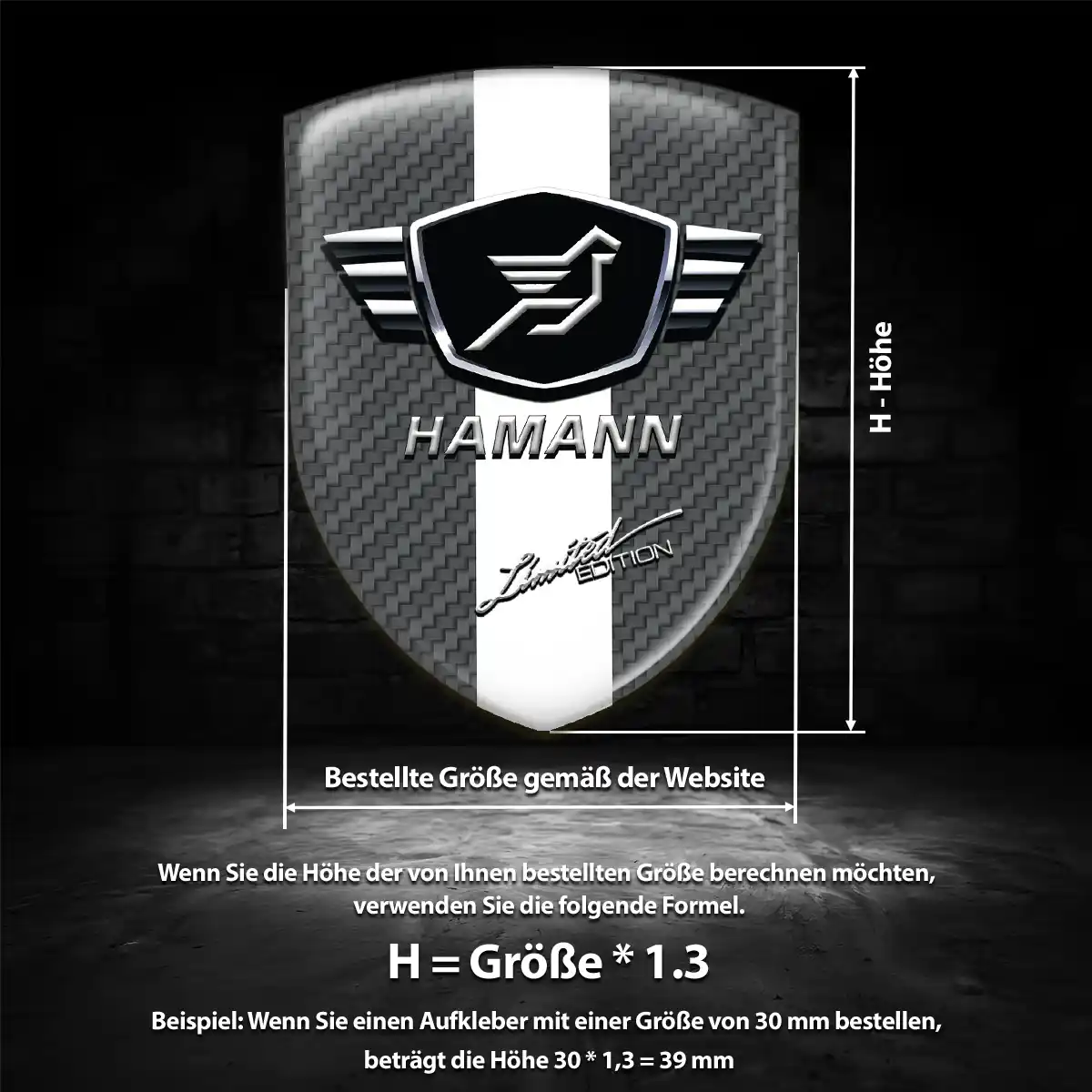 Hamann Aufkleber 3D Gel Emblem Hochwertiges Harz