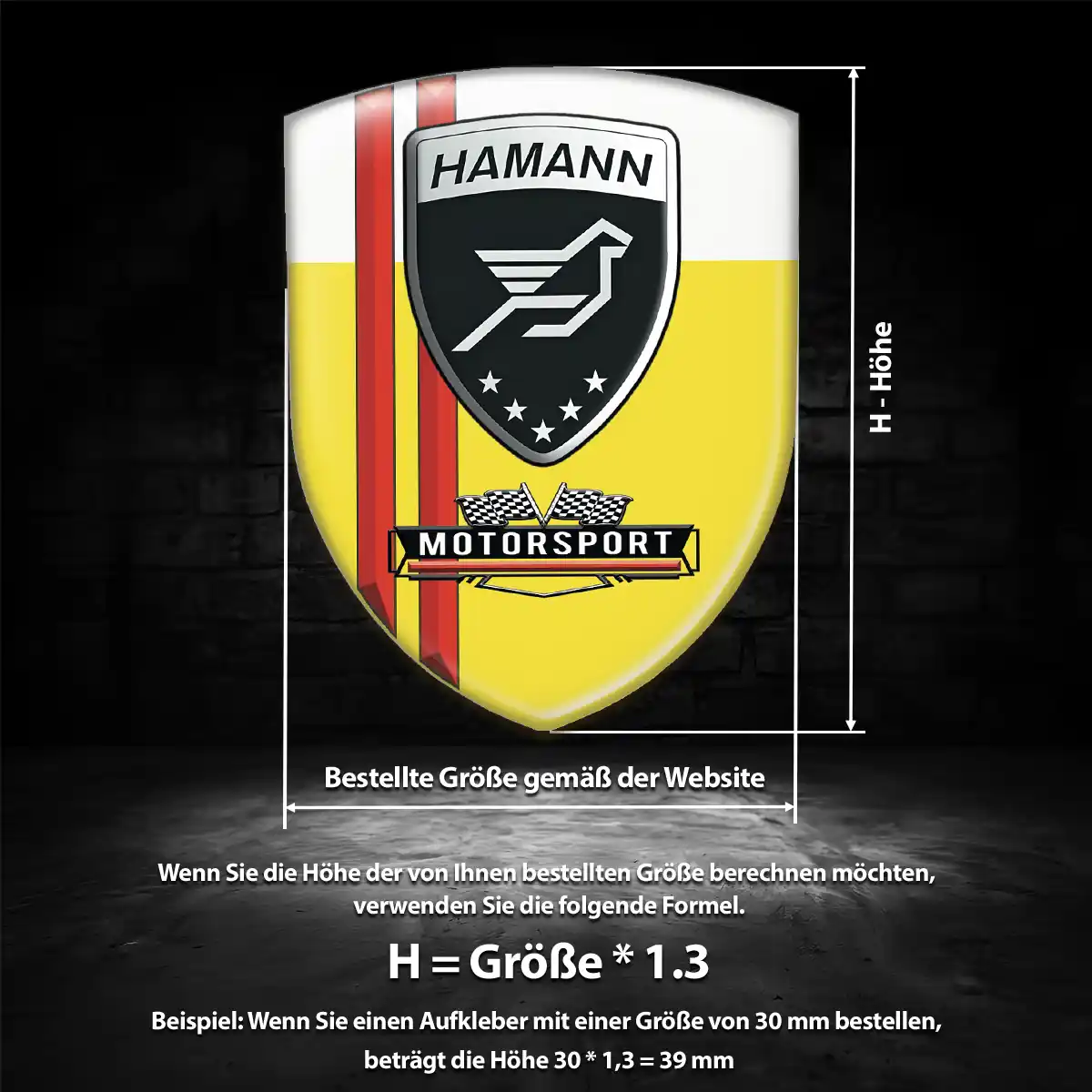 Hamann Aufkleber 3D Gel Emblem Interieurdesign