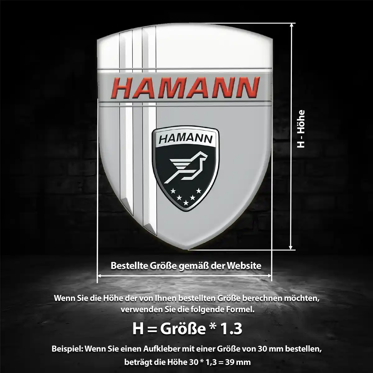 Hamann Aufkleber 3D Gel Emblem Luxus-Edition