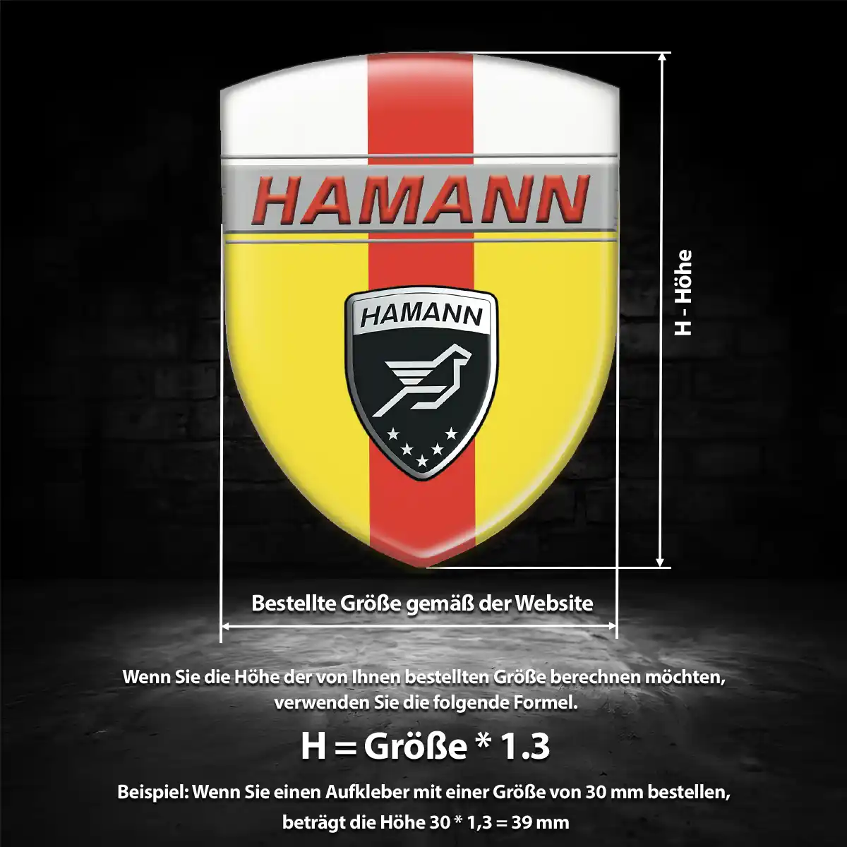 Hamann Aufkleber 3D Gel Emblem Spitzenqualität