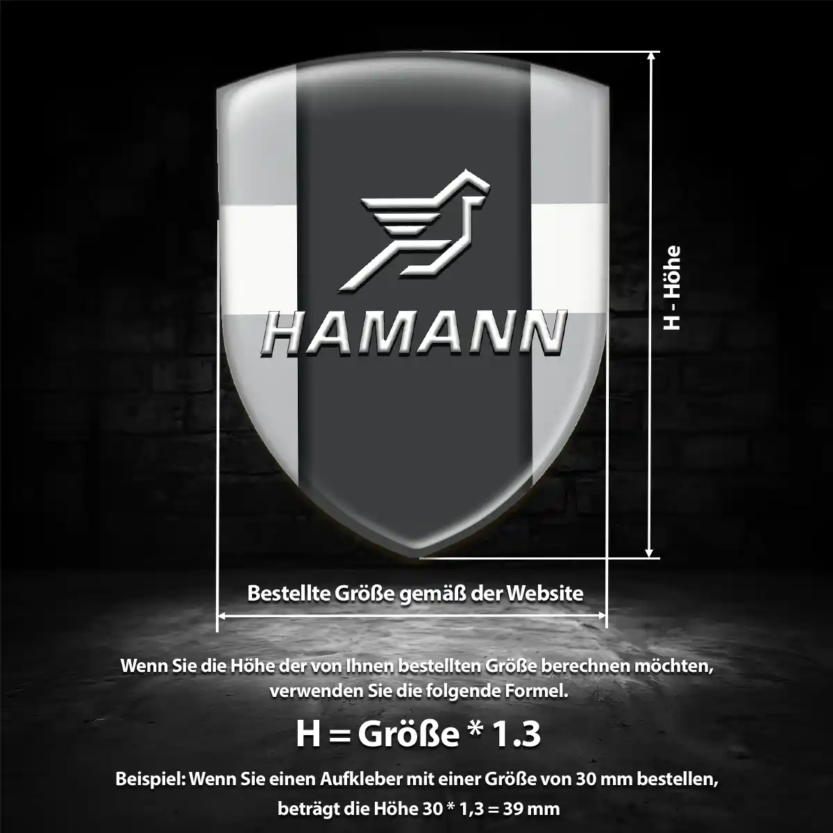 Hamann Aufkleber 3D Gel Emblem Stilvolles Design