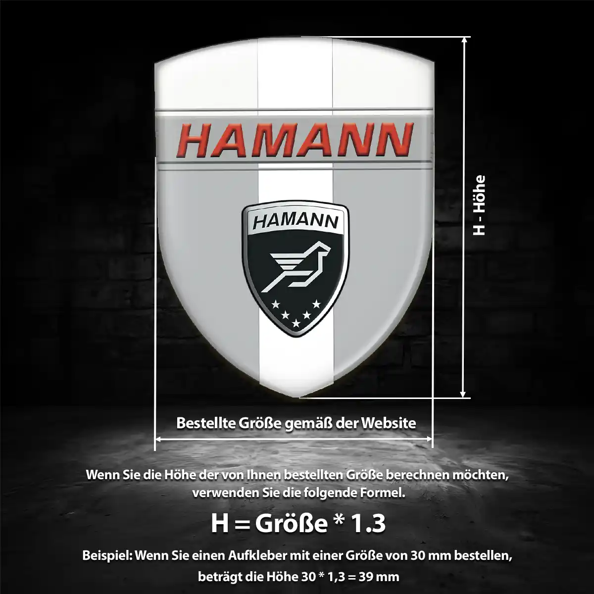 Hamann Aufkleber 3D Gel Embleme Anspruchsvolles Design