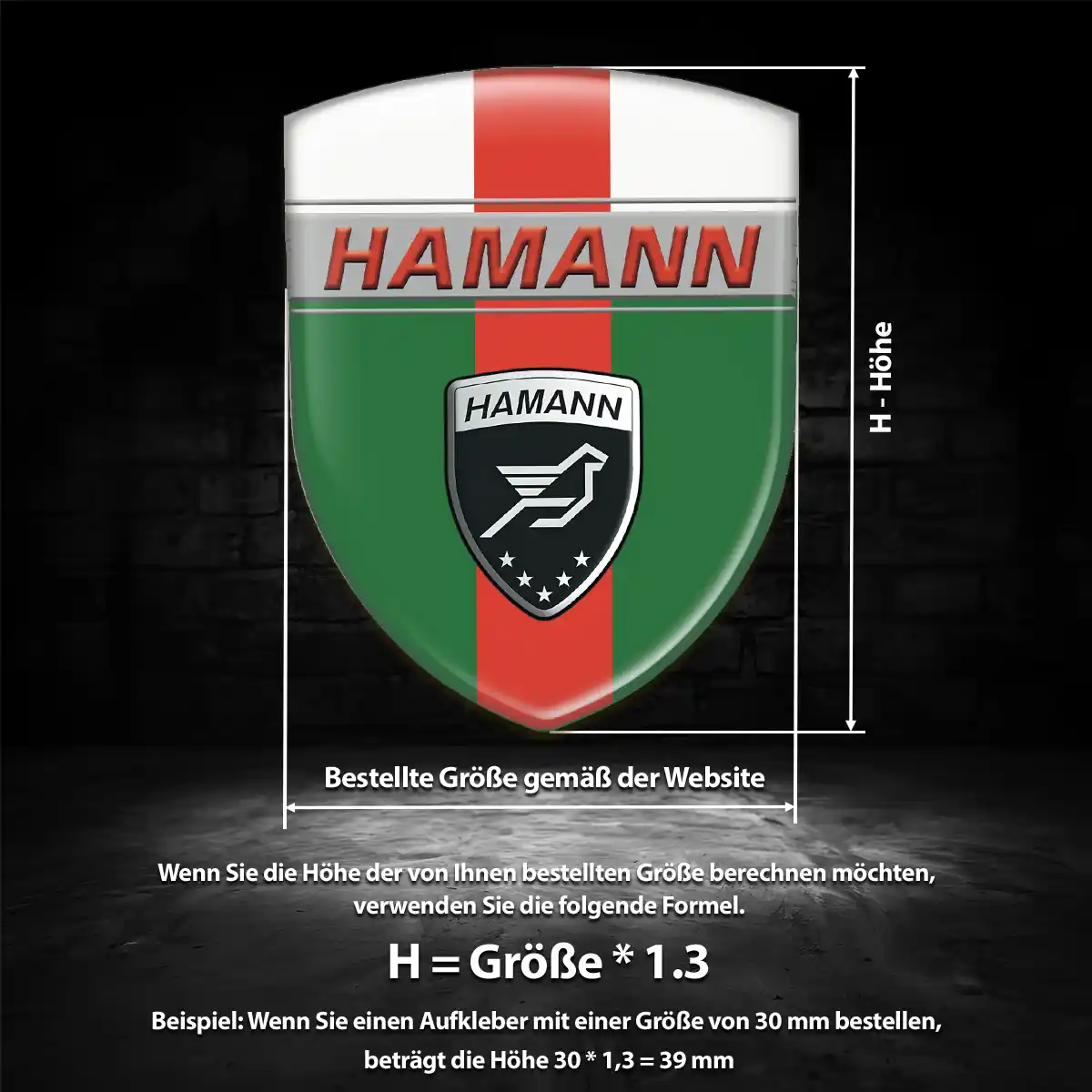Hamann Aufkleber 3D Gel Embleme Ausdrucksstarkes Design
