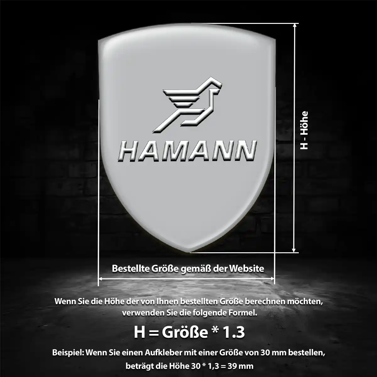 Hamann Aufkleber 3D Gel Embleme Auto Elegantes Design