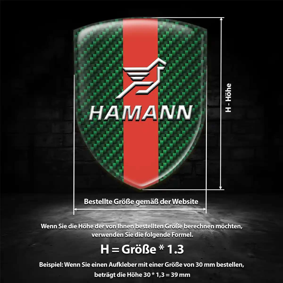 Hamann Aufkleber 3D Gel Embleme Auto Interieurdesign