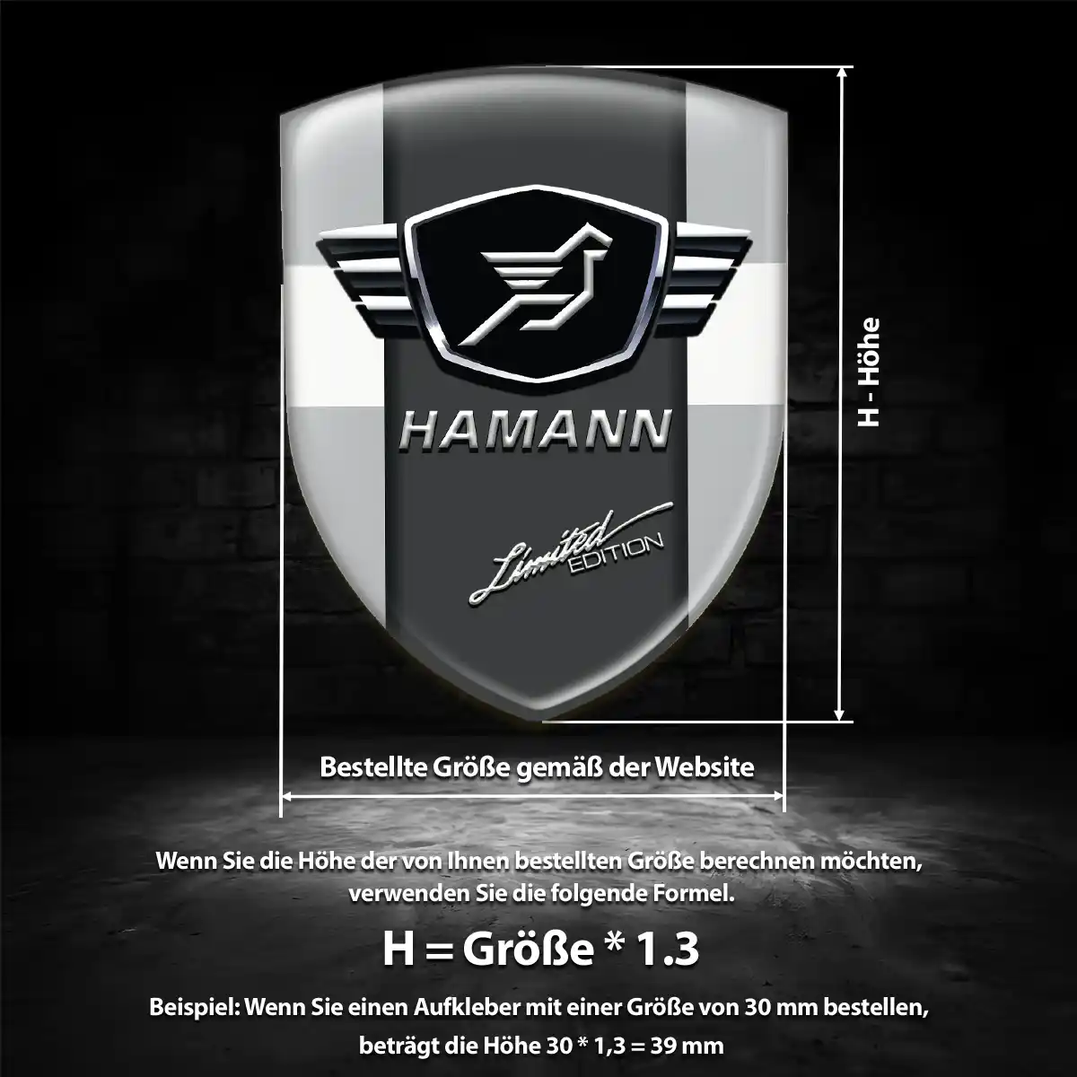 Hamann Aufkleber 3D Gel Embleme Auto Markenedition