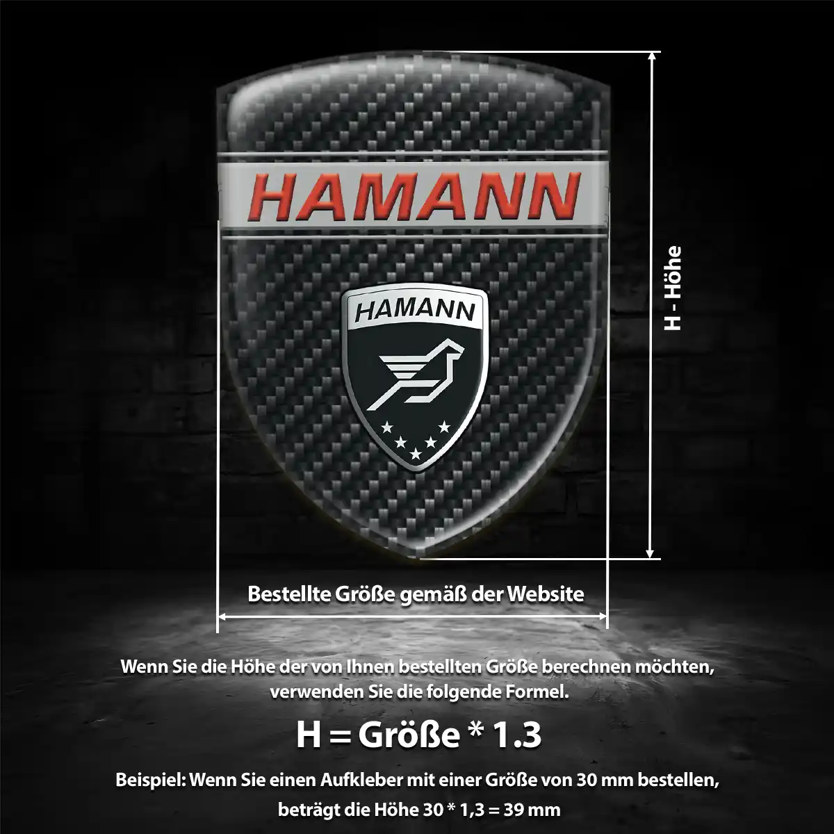 Hamann Aufkleber 3D Gel Embleme Auto Stilvolles Design