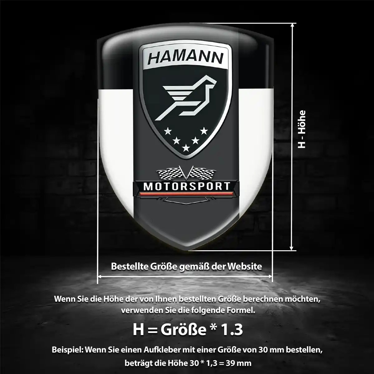 Hamann Aufkleber 3D Gel Embleme Überzeugende Qualität