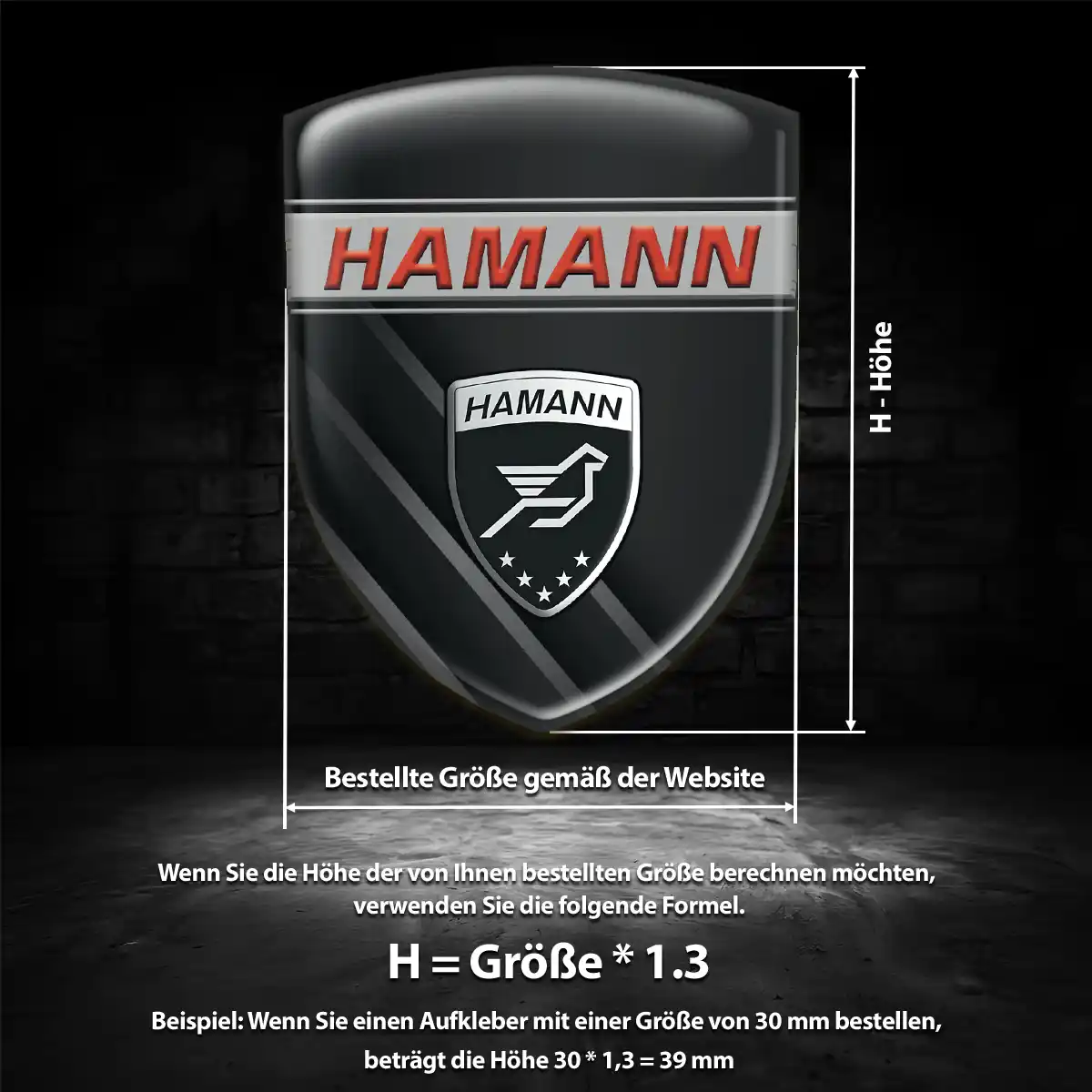 Hamann Aufkleber 3D Gel Embleme Erstklassige Qualität