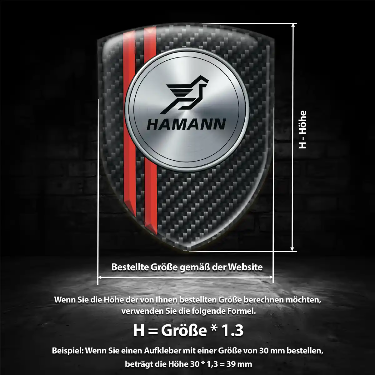 Hamann Aufkleber 3D Gel Embleme Hochwertiges Harz