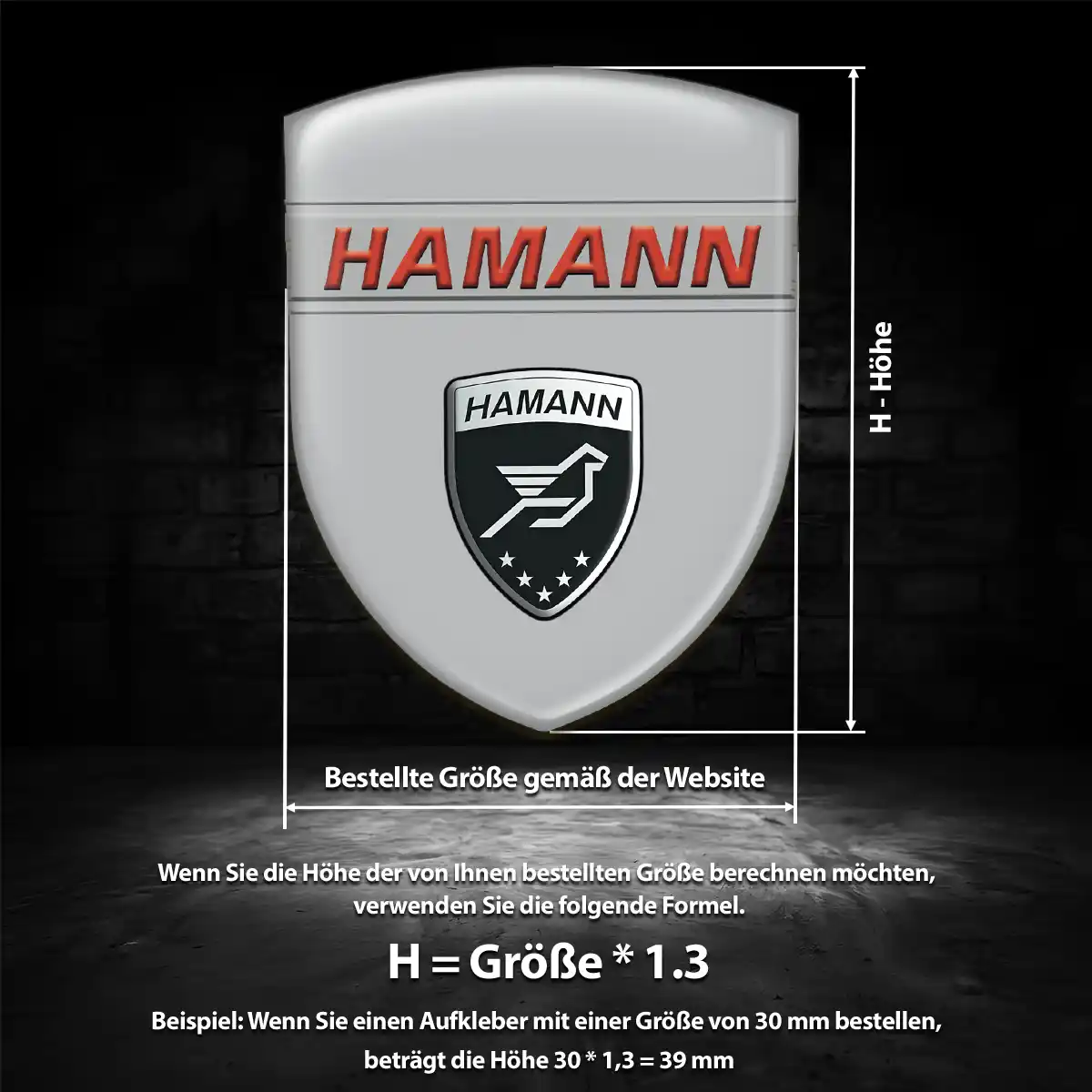 Hamann Aufkleber 3D Gel Embleme Interieurdesign