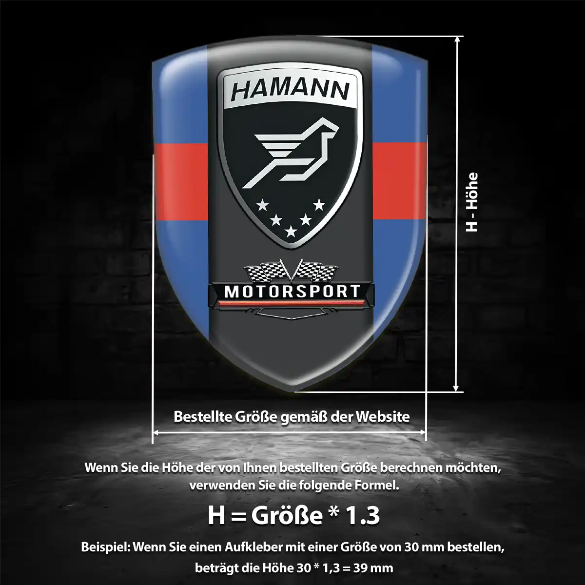 Hamann Aufkleber 3D Gel Embleme Luxus-Edition