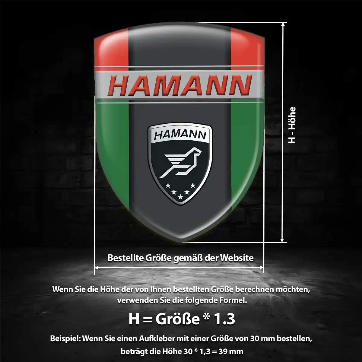 Hamann Aufkleber 3D Gel Embleme Premiumqualität