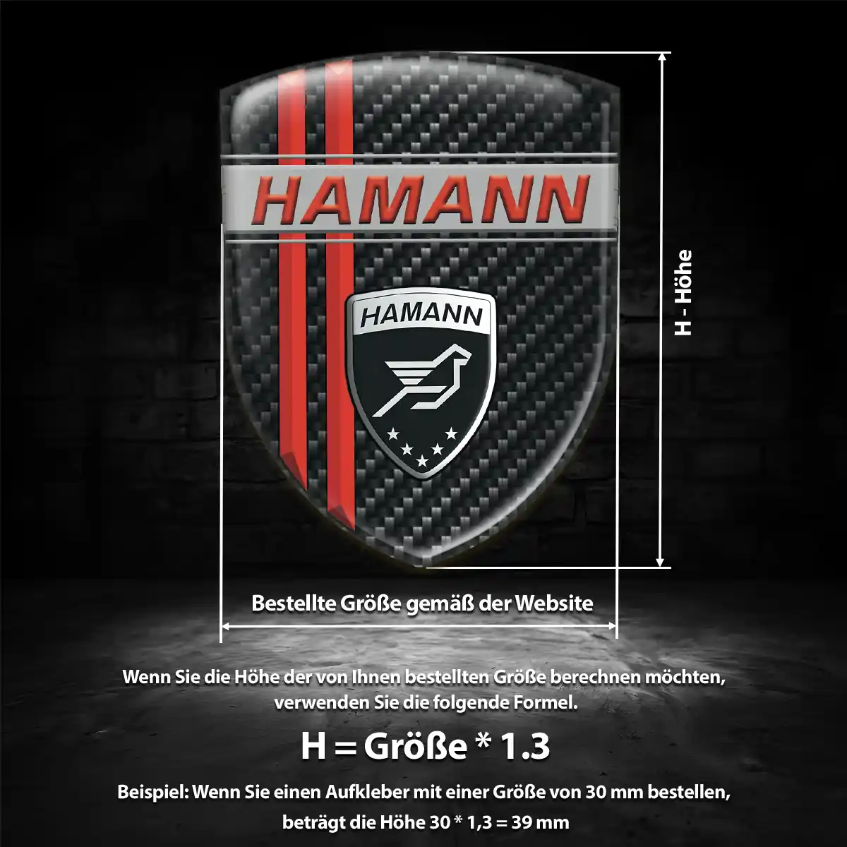 Hamann Aufkleber 3D Gel Embleme Stilvolles Design