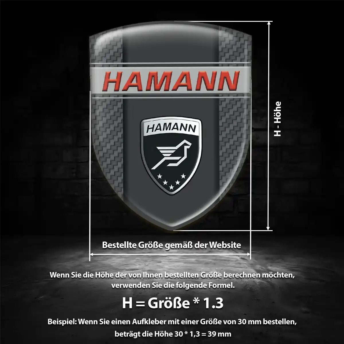 Hamann Aufkleber 3D Gel Silikon Ausdrucksstarkes Design