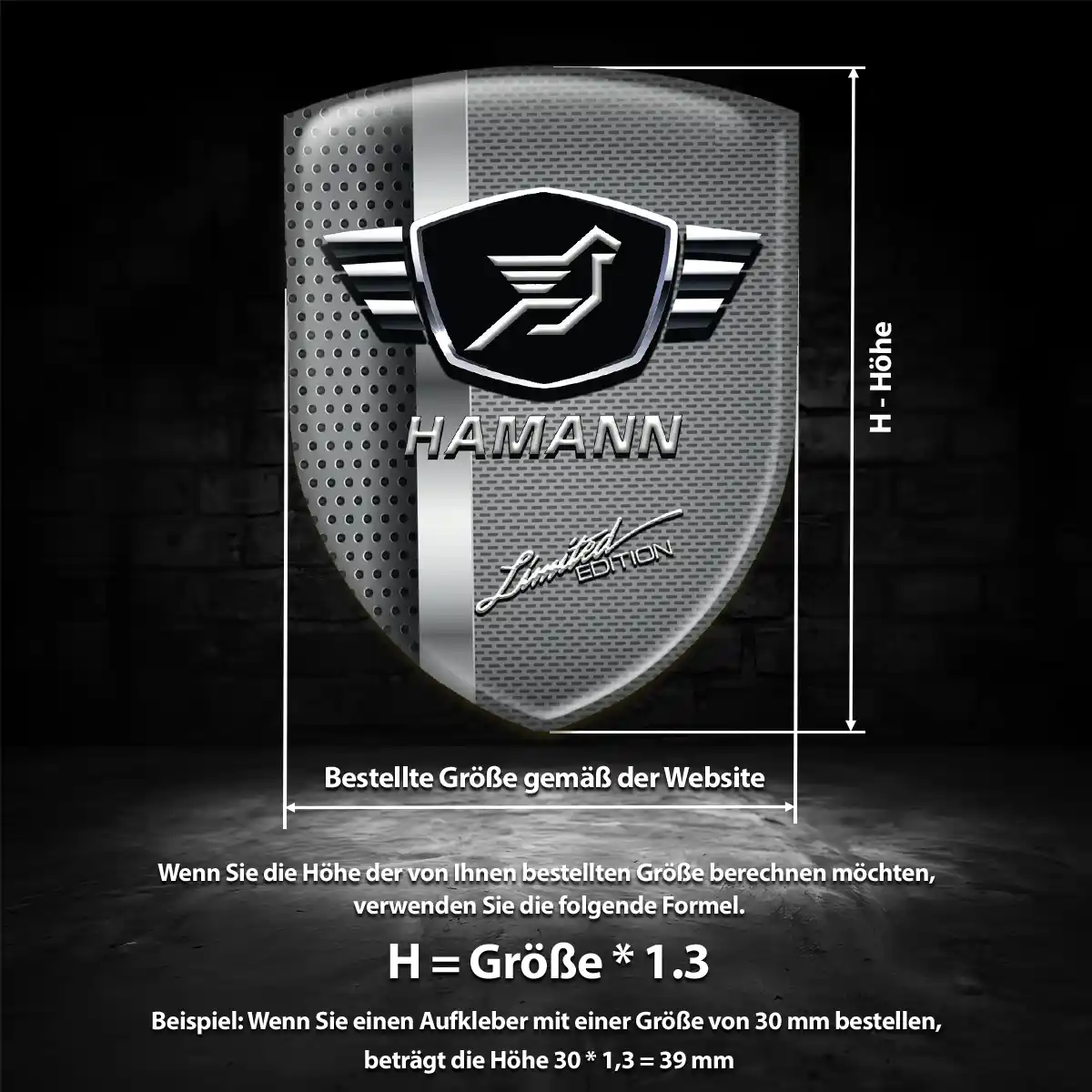 Hamann Aufkleber 3D Gel Silikon Auto Edles Design