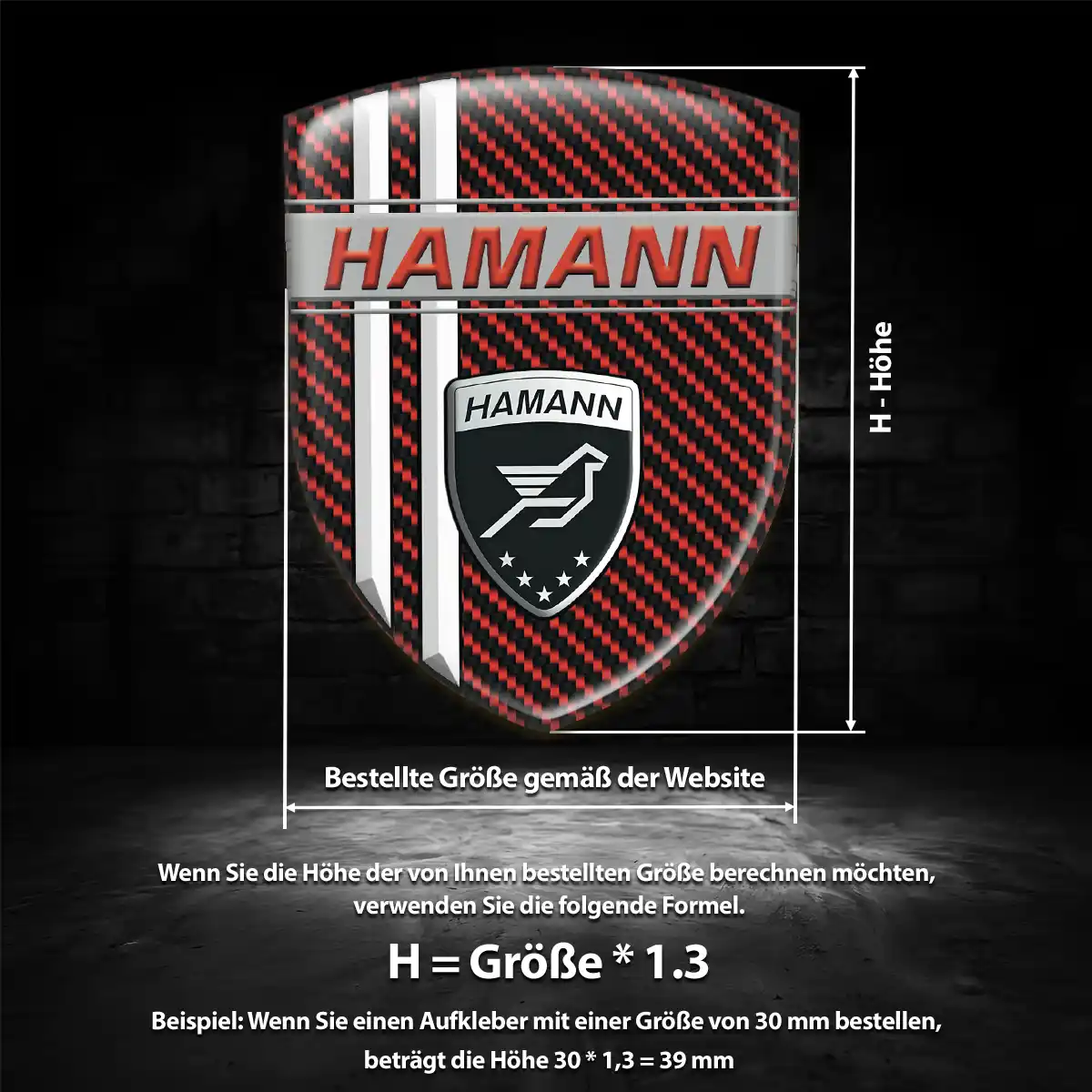 Hamann Aufkleber 3D Gel Silikon Auto Exterieurdesign