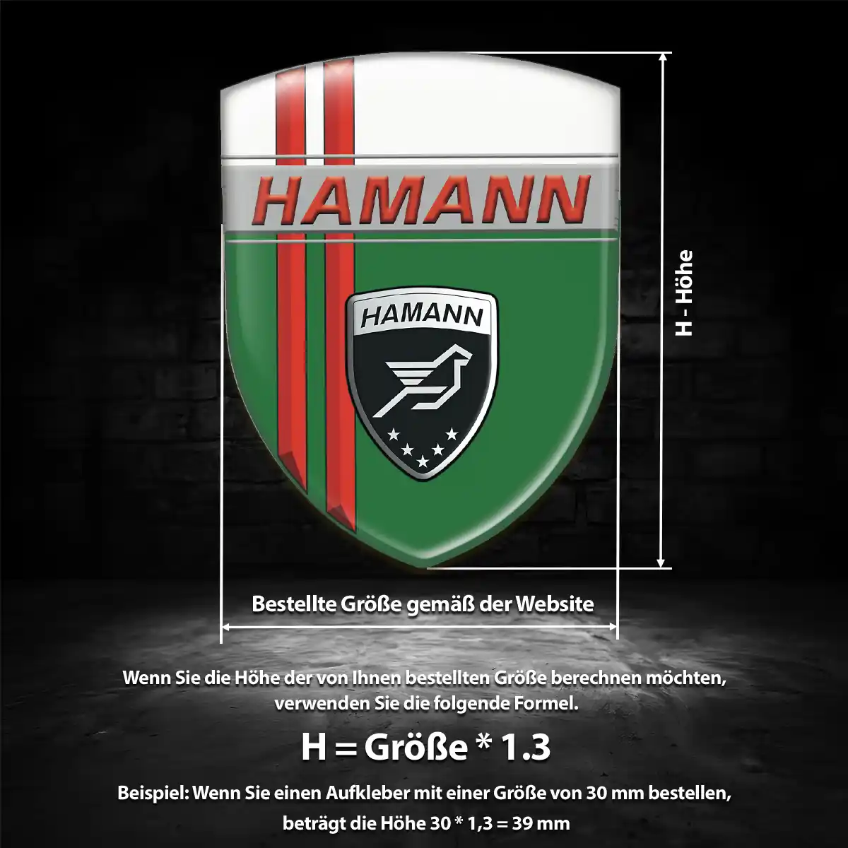 Hamann Aufkleber 3D Gel Silikon Auto Höchste Qualität