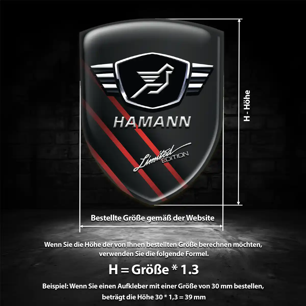 Hamann Aufkleber 3D Gel Silikon Auto Hochwertiges Harz