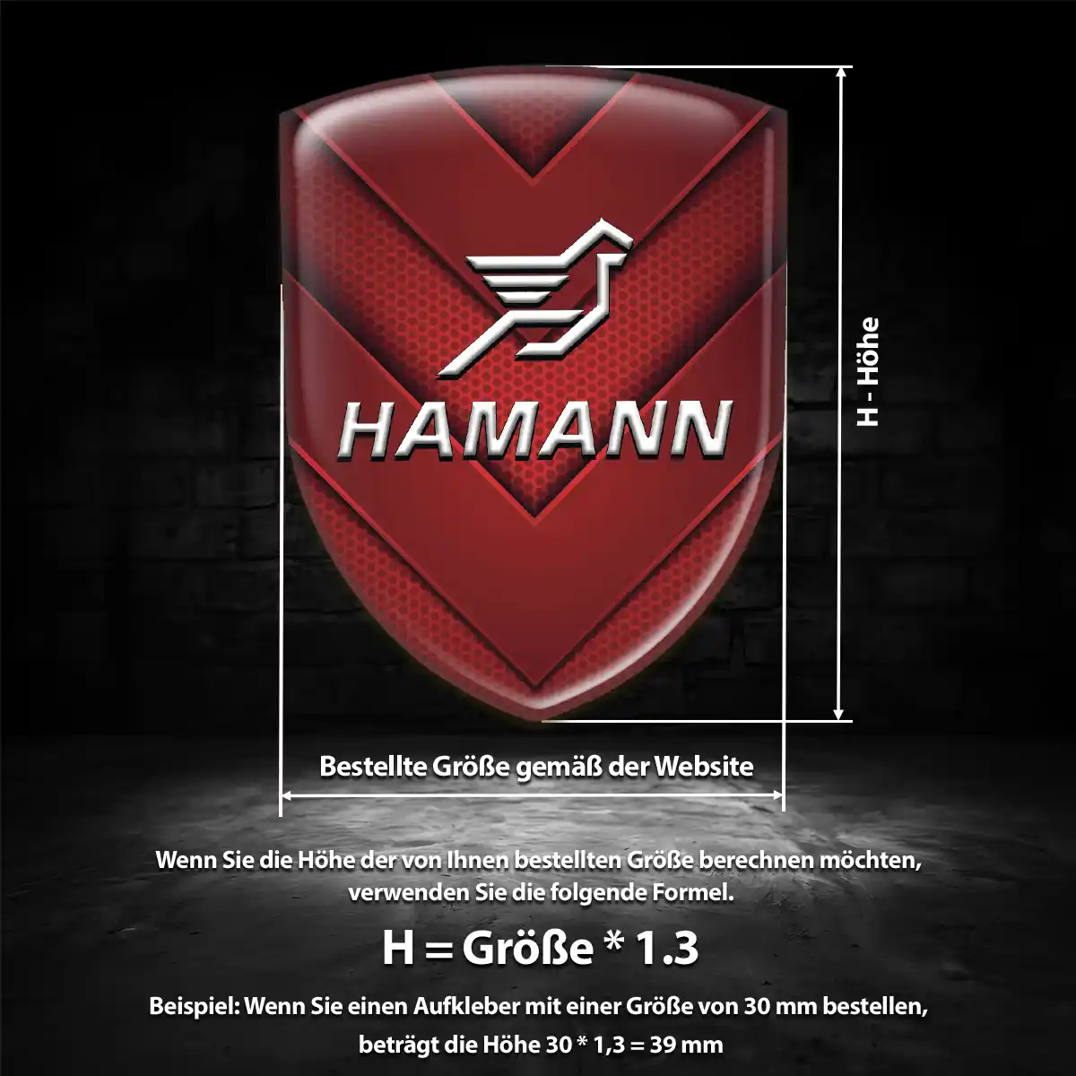 Hamann Aufkleber 3D Gel Silikon Auto Interieurdesign