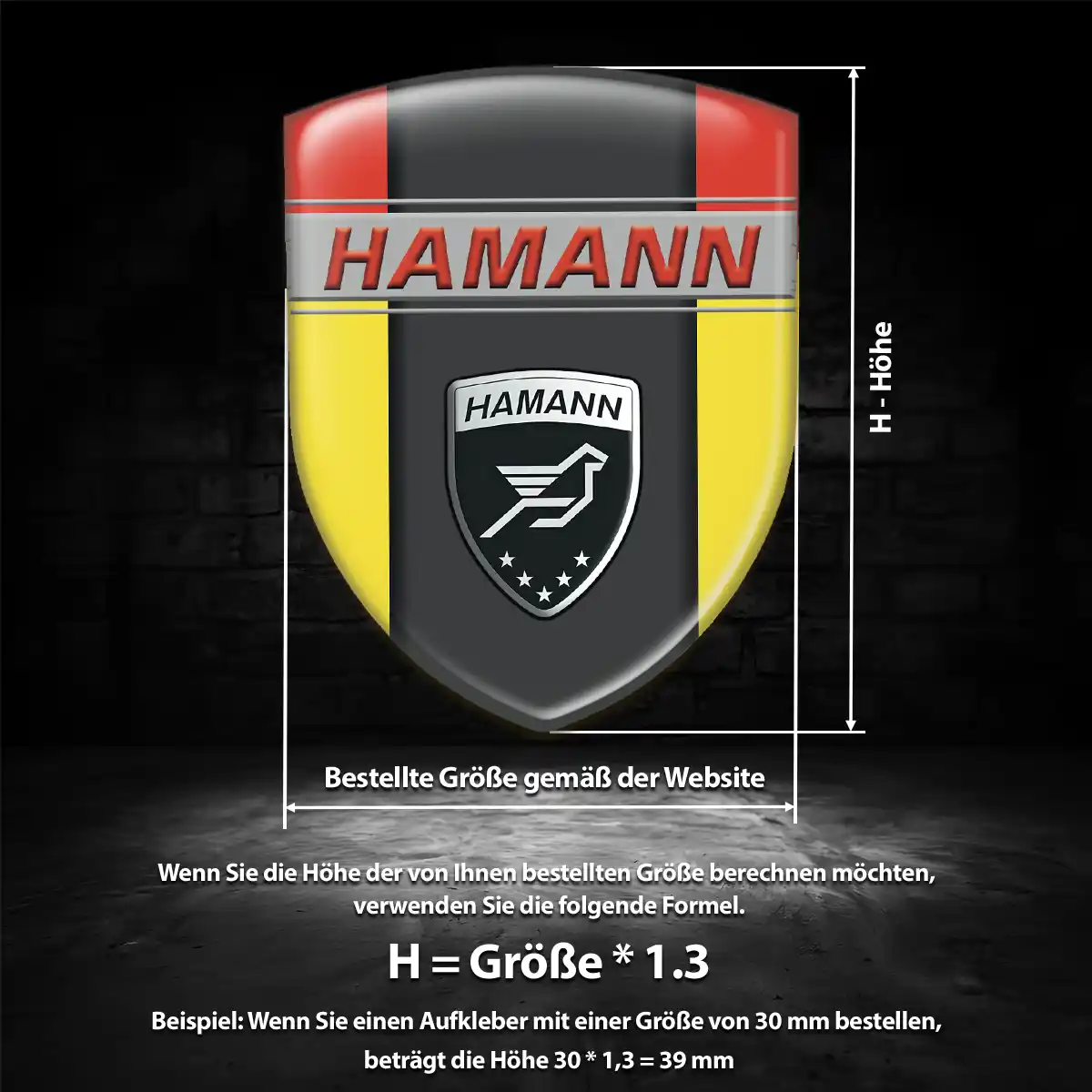Hamann Aufkleber 3D Gel Silikon Auto Luxus-Edition