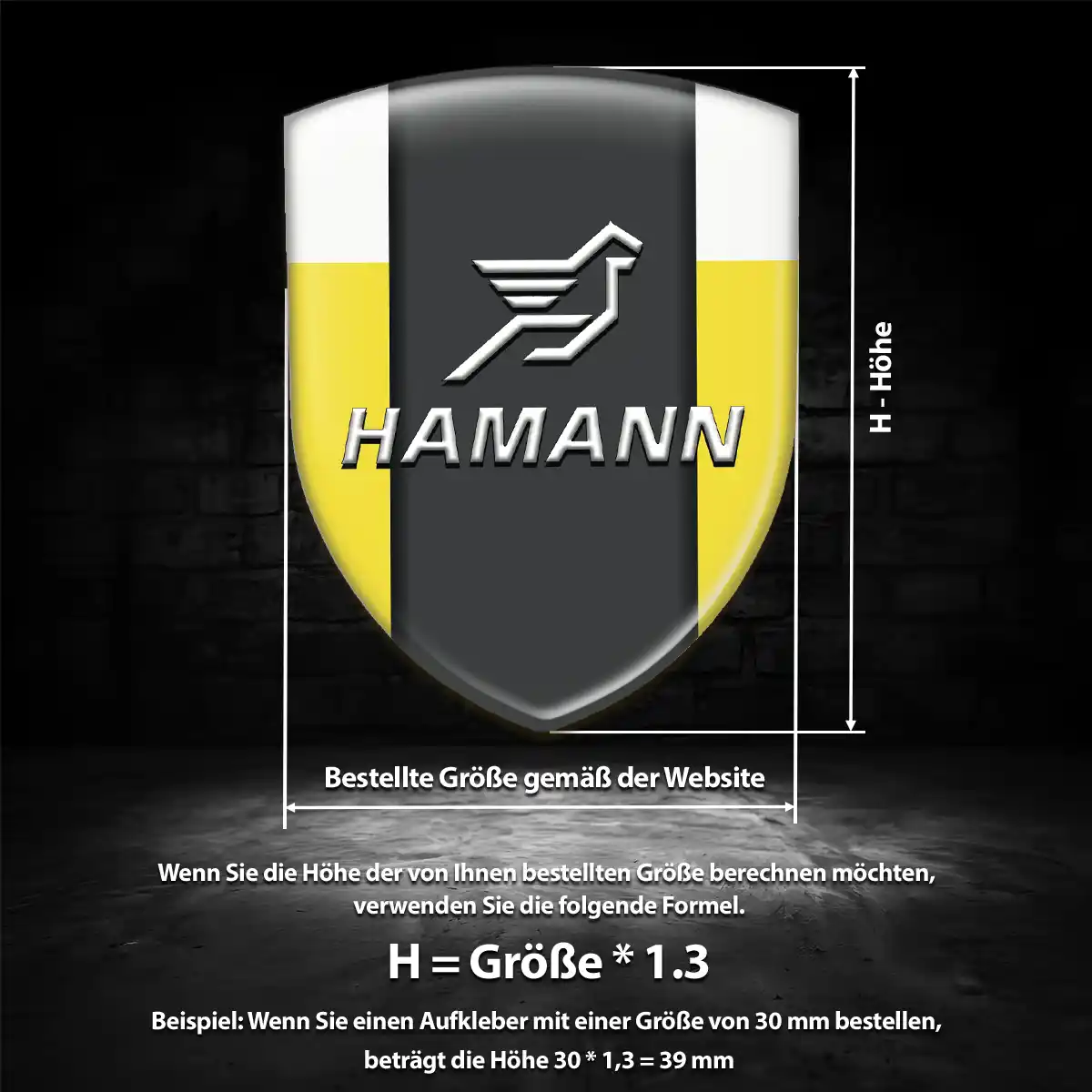Hamann Aufkleber 3D Gel Silikon Auto Modernes Design