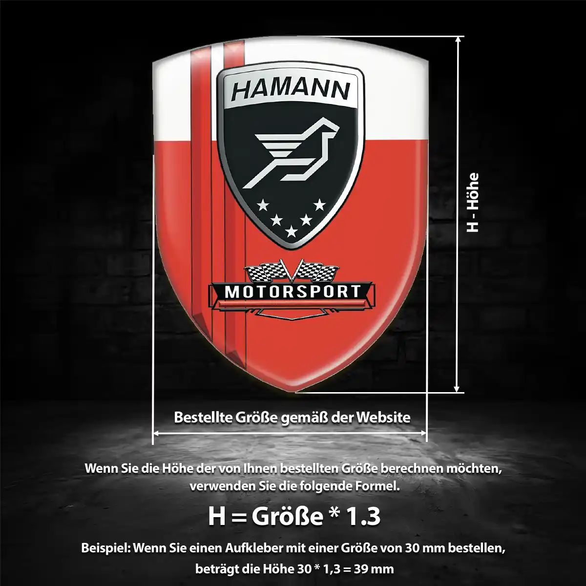 Hamann Aufkleber 3D Gel Silikon Auto Spitzenqualität