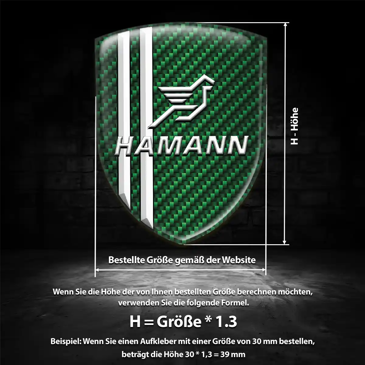 Hamann Aufkleber 3D Gel Silikon Auto Stilvolles Design