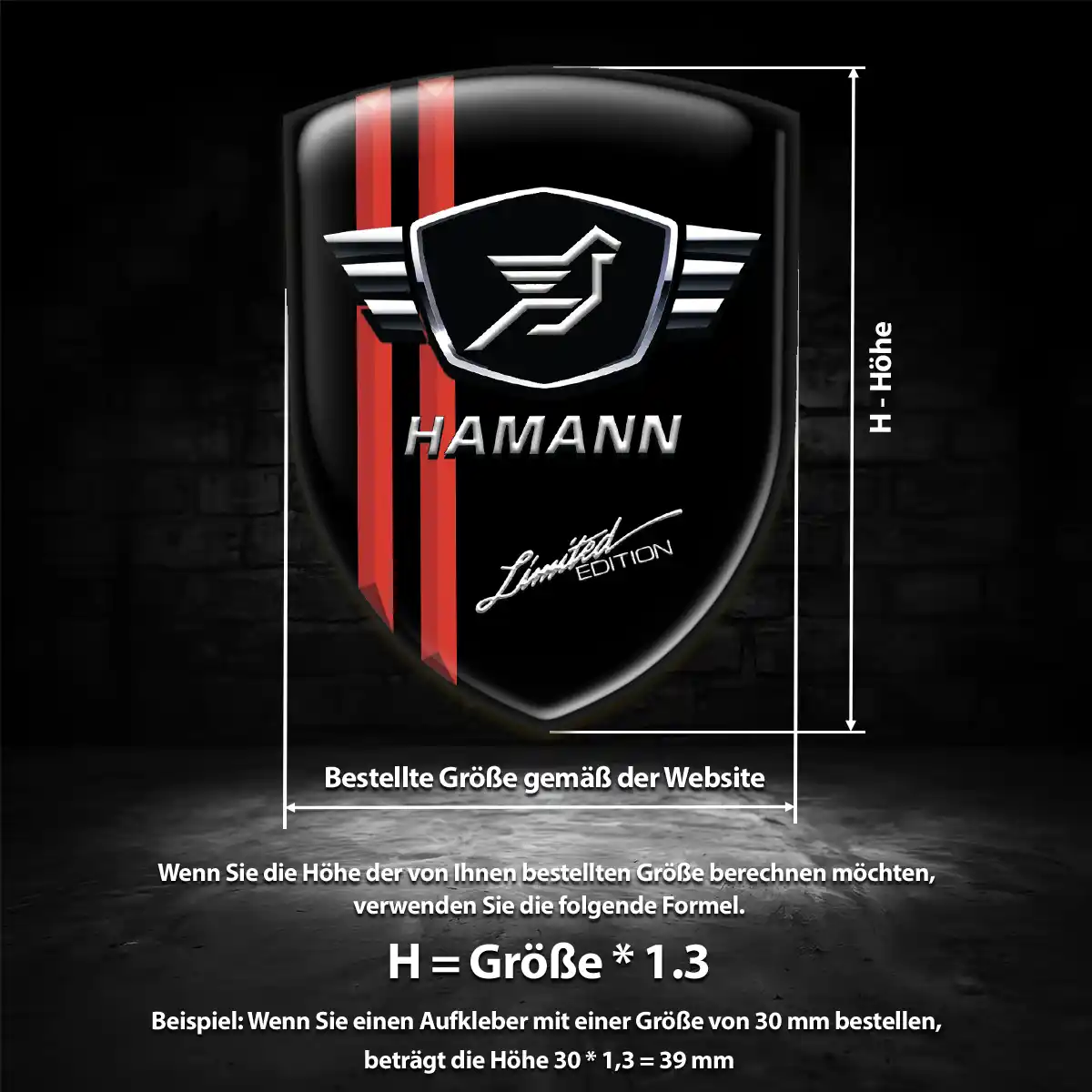 Hamann Aufkleber 3D Gel Silikon Edles Design