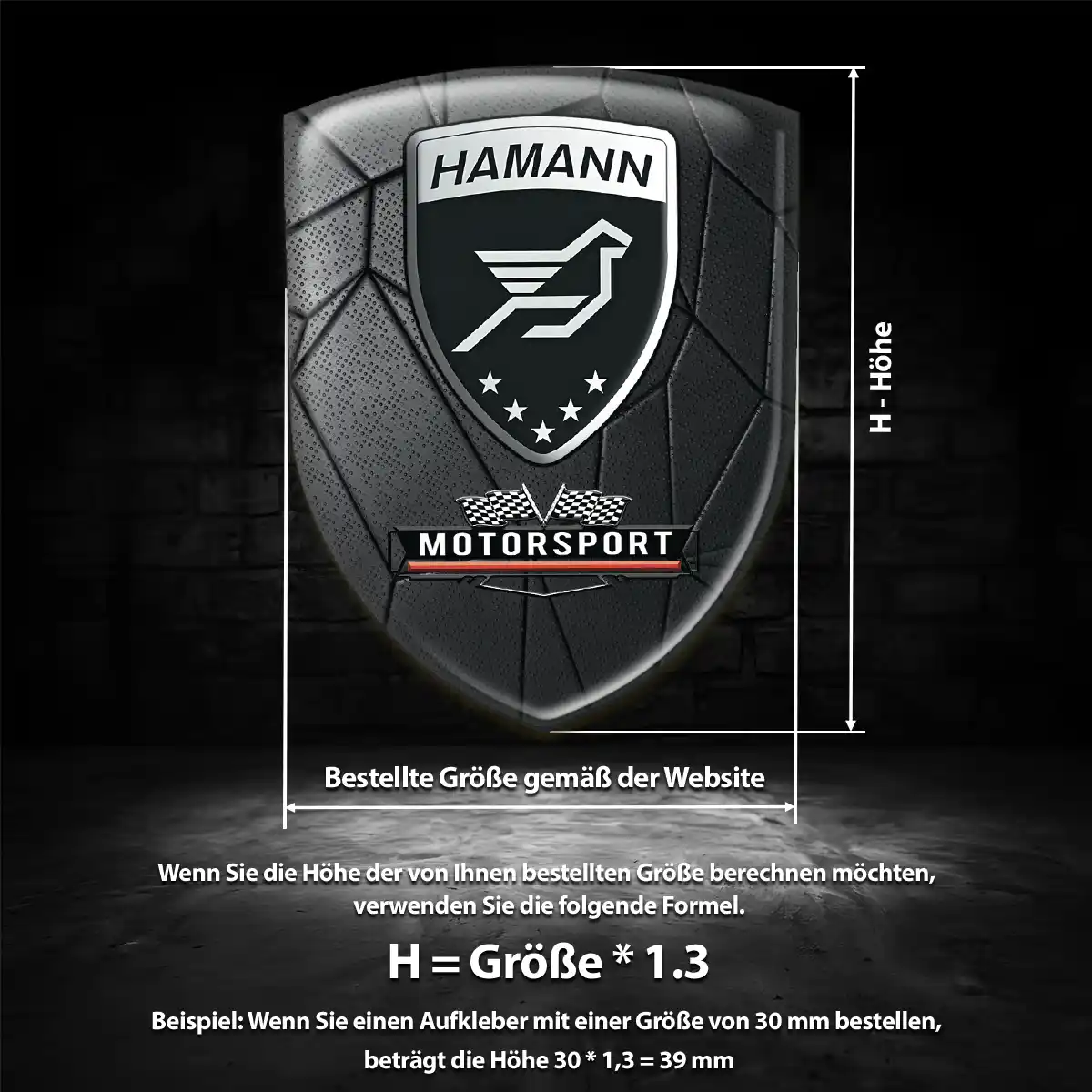 Hamann Aufkleber 3D Gel Silikon Elegantes Design