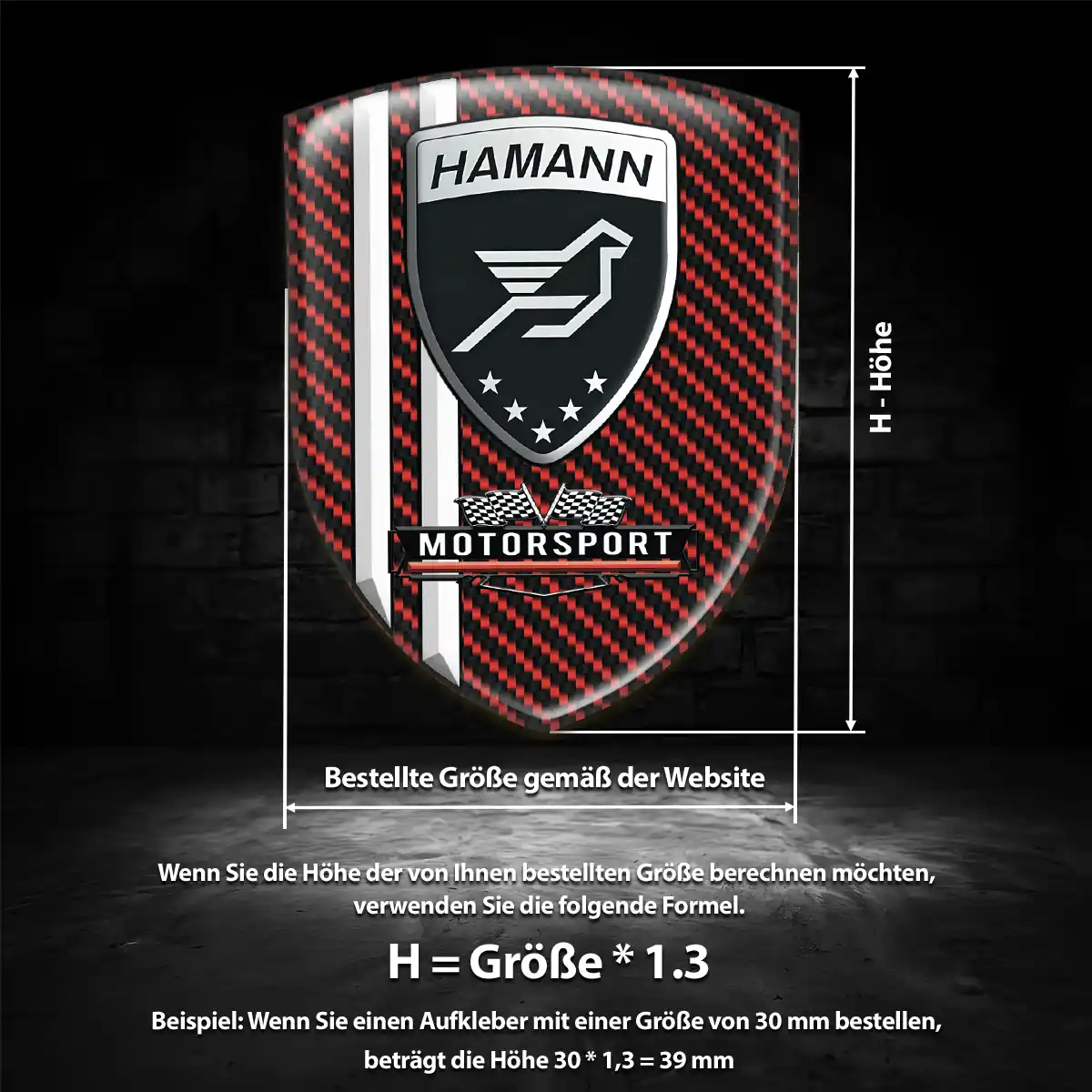 Hamann Aufkleber 3D Gel Silikon Exterieurdesign