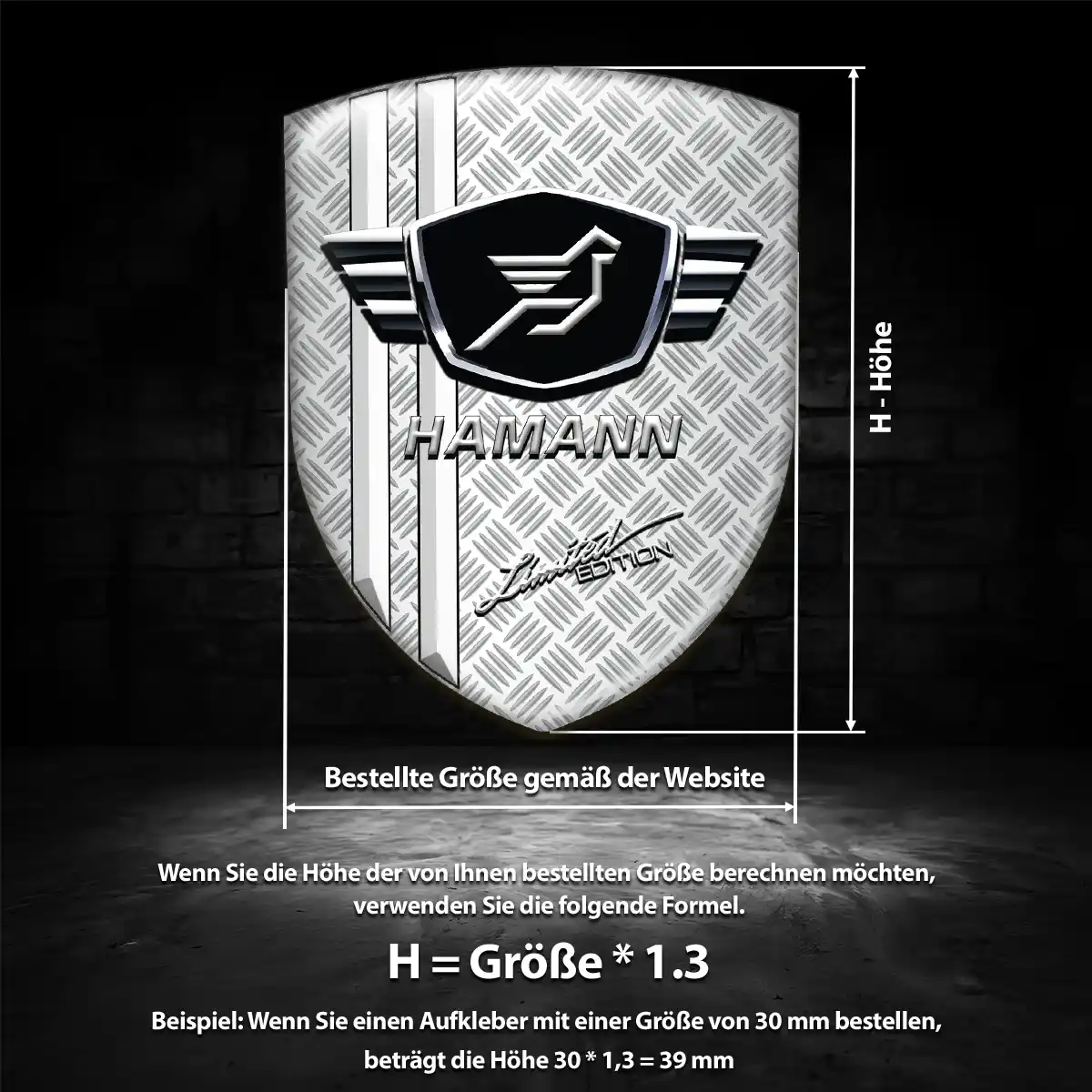 Hamann Aufkleber 3D Gel Silikon Höchste Qualität