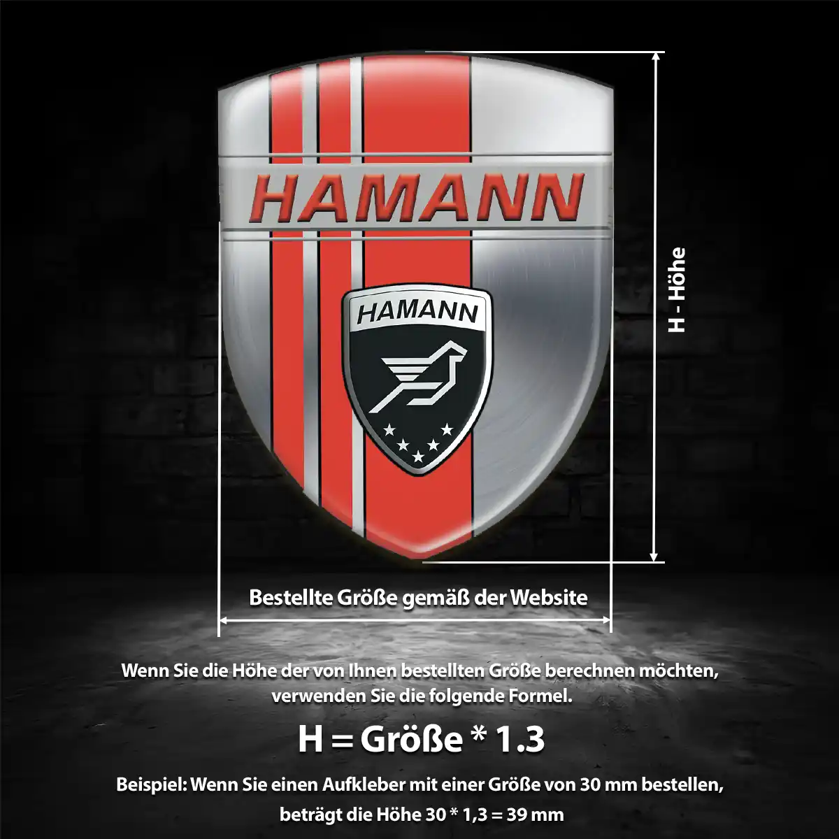 Hamann Aufkleber 3D Gel Silikon Hochwertiges Harz