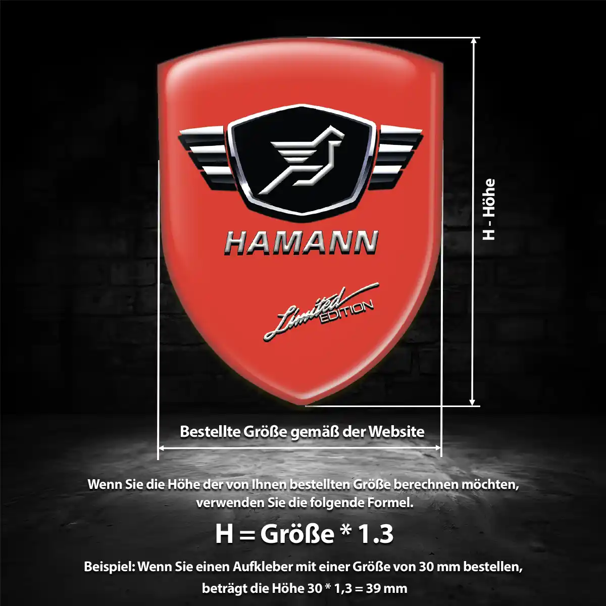 Hamann Aufkleber 3D Gel Silikon Luxus-Edition