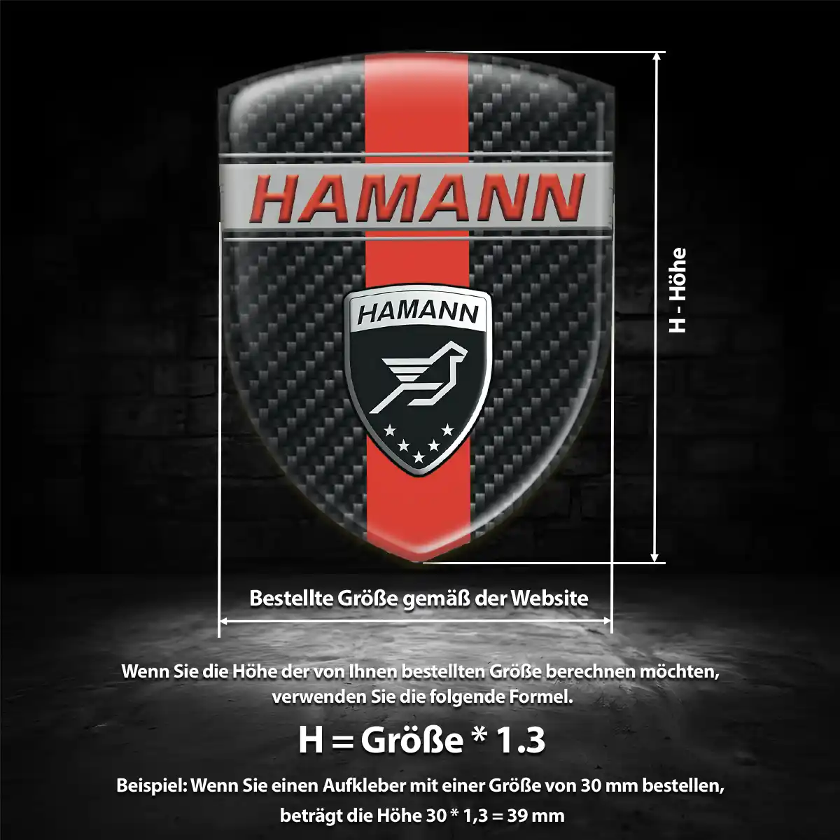 Hamann Aufkleber 3D Gel Silikon Modernes Design