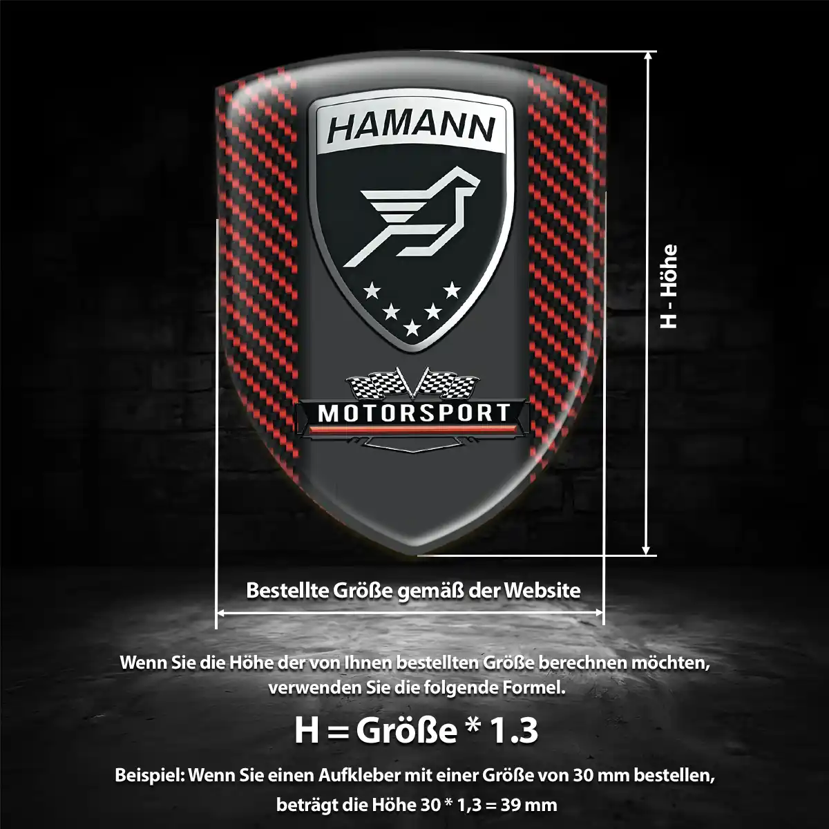 Hamann Aufkleber 3D Gel Silikon Premiumqualität