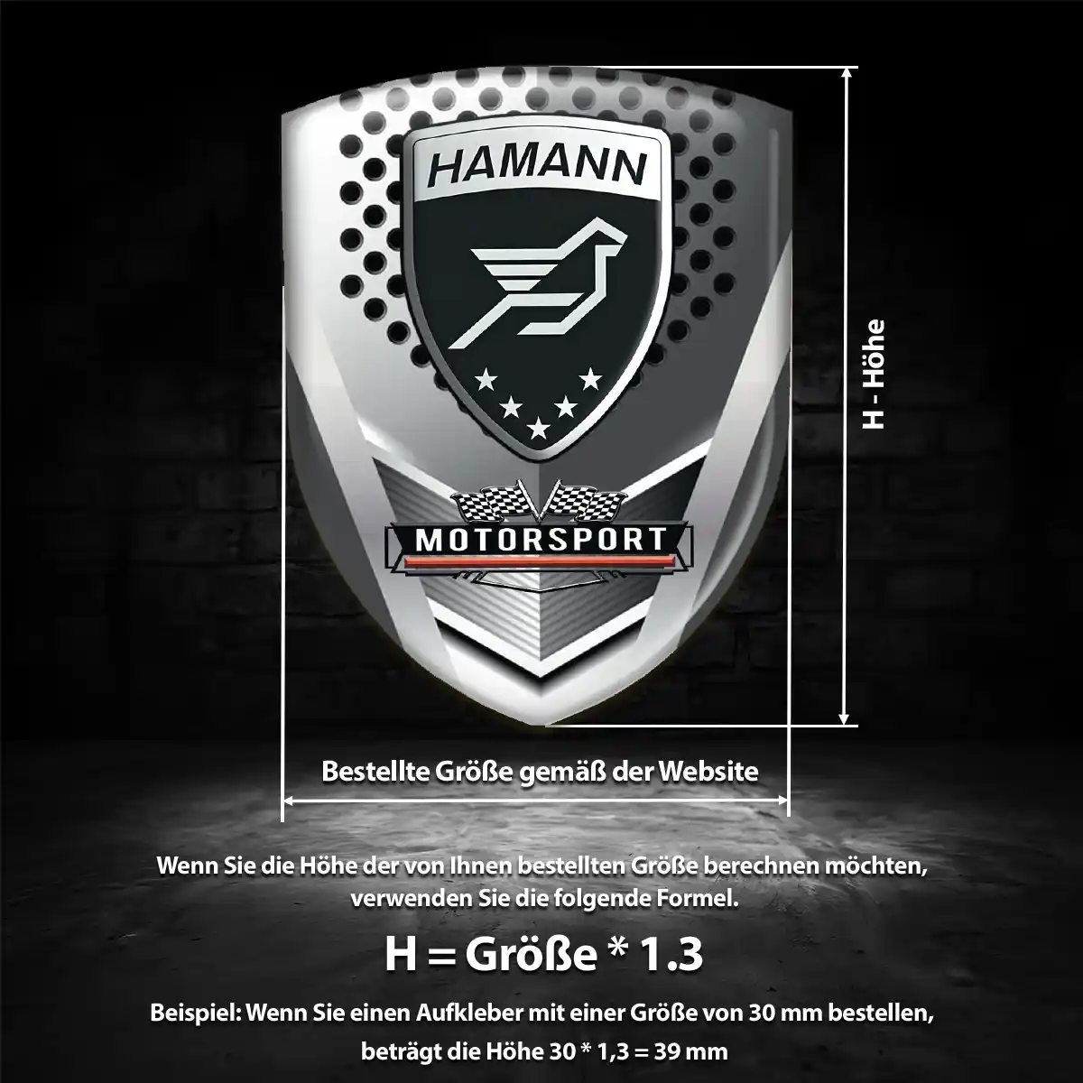 Hamann Aufkleber 3D Gel Silikon Spitzenqualität