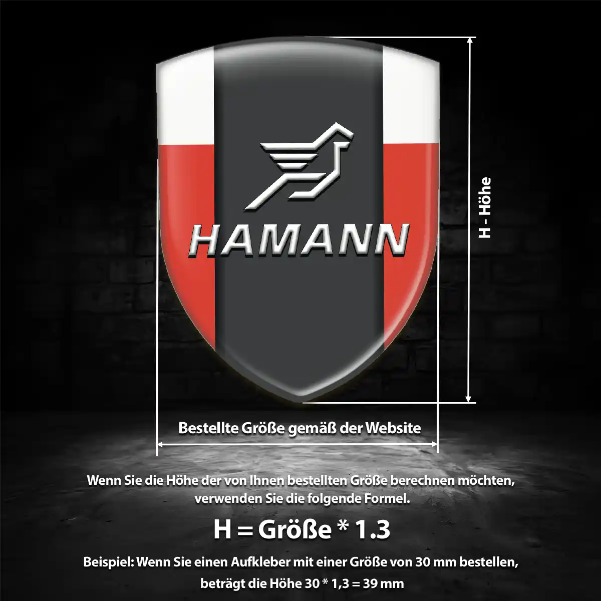 Hamann Aufkleber 3D Gel Wappen Anspruchsvolles Design