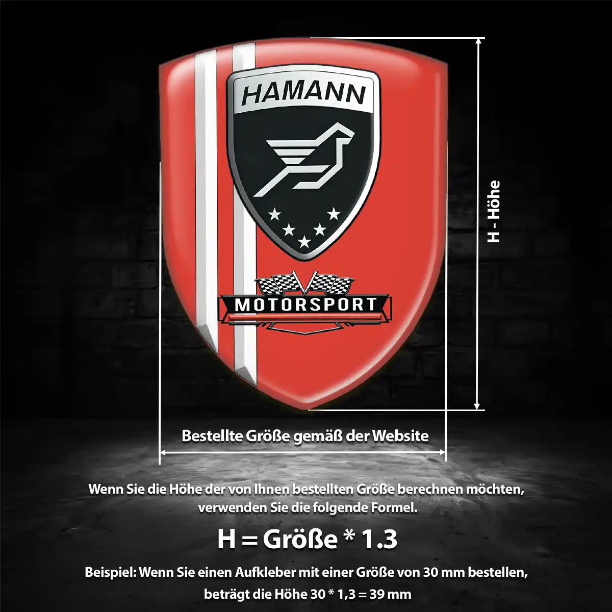 Hamann Aufkleber 3D Gel Wappen Auto Elegantes Design
