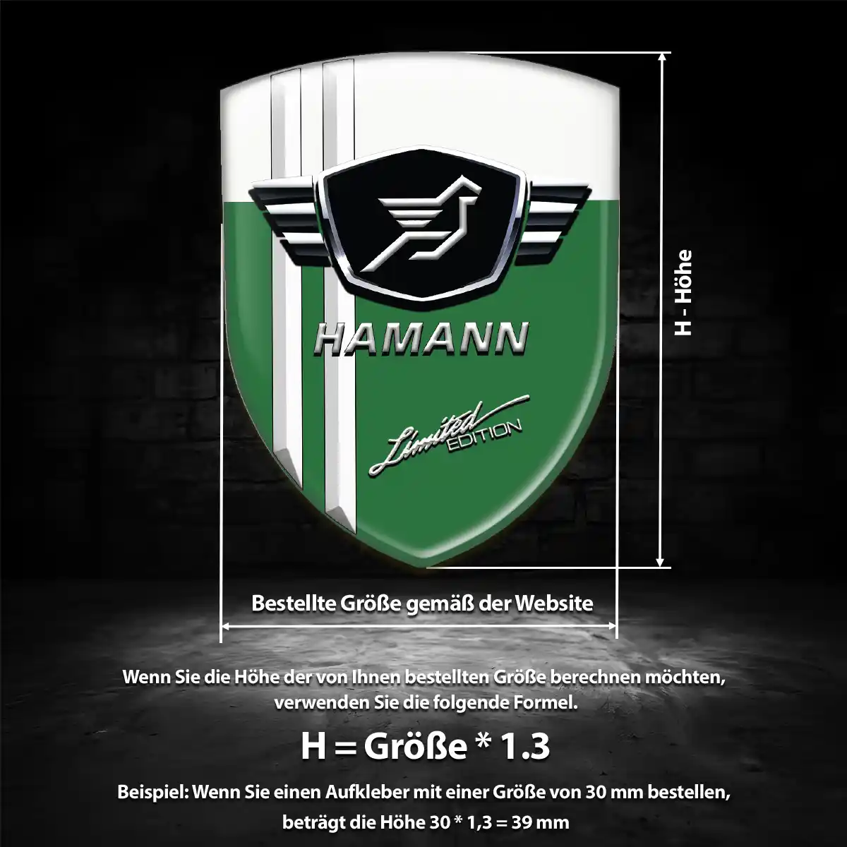 Hamann Aufkleber 3D Gel Wappen Auto Erstklassige Qualität