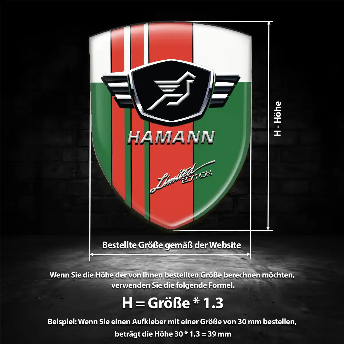 Hamann Aufkleber 3D Gel Wappen Auto Exterieurdesign