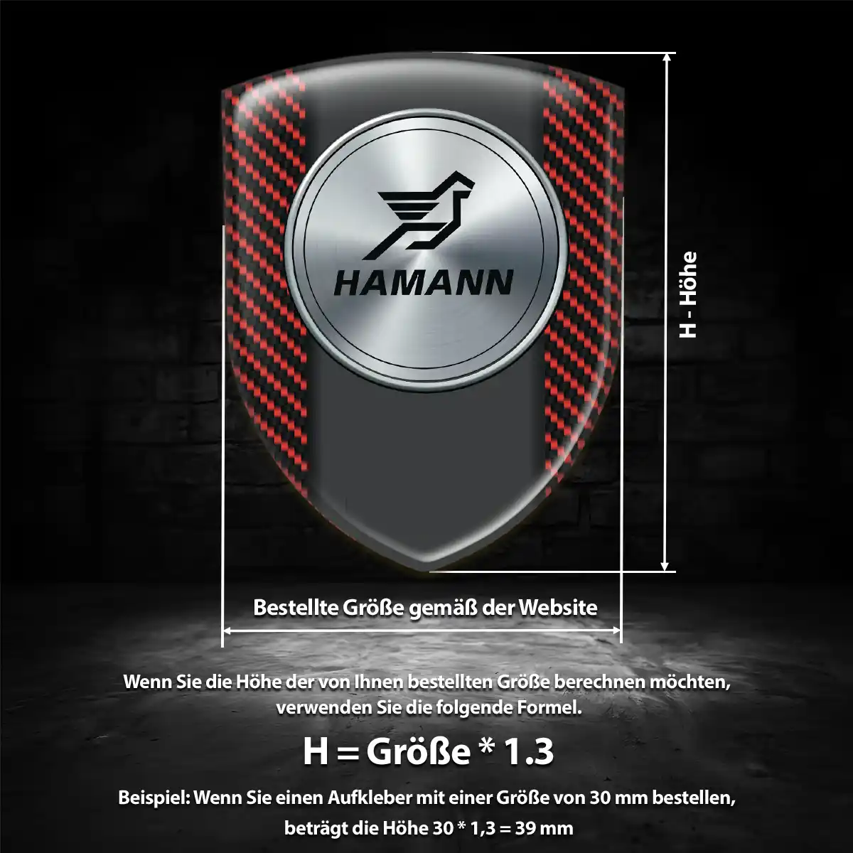 Hamann Aufkleber 3D Gel Wappen Auto Höchste Qualität