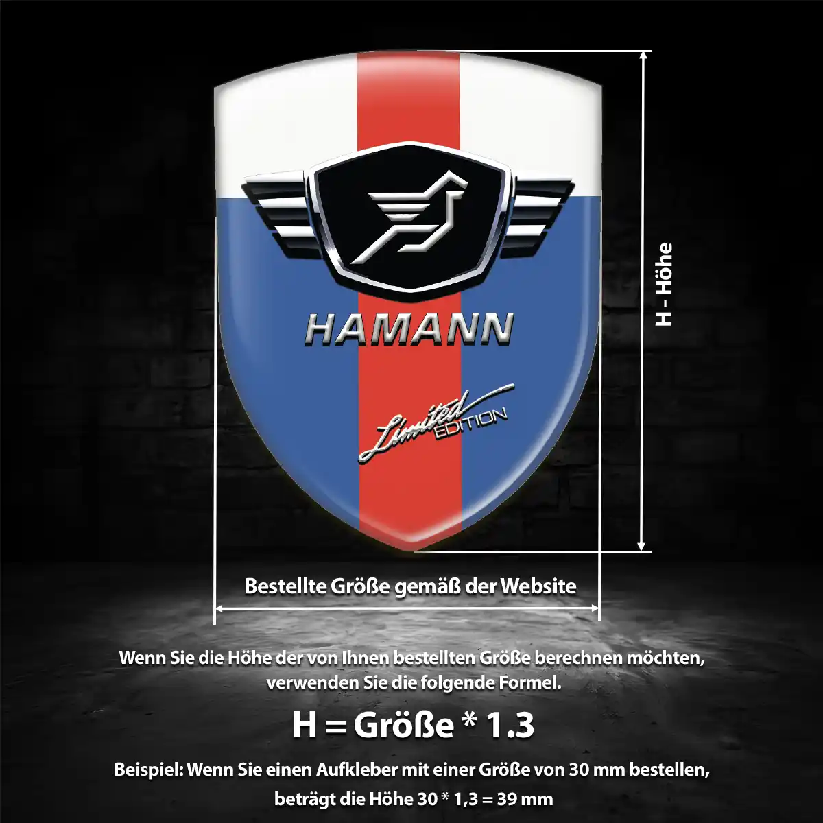 Hamann Aufkleber 3D Gel Wappen Auto Hohe Qualität