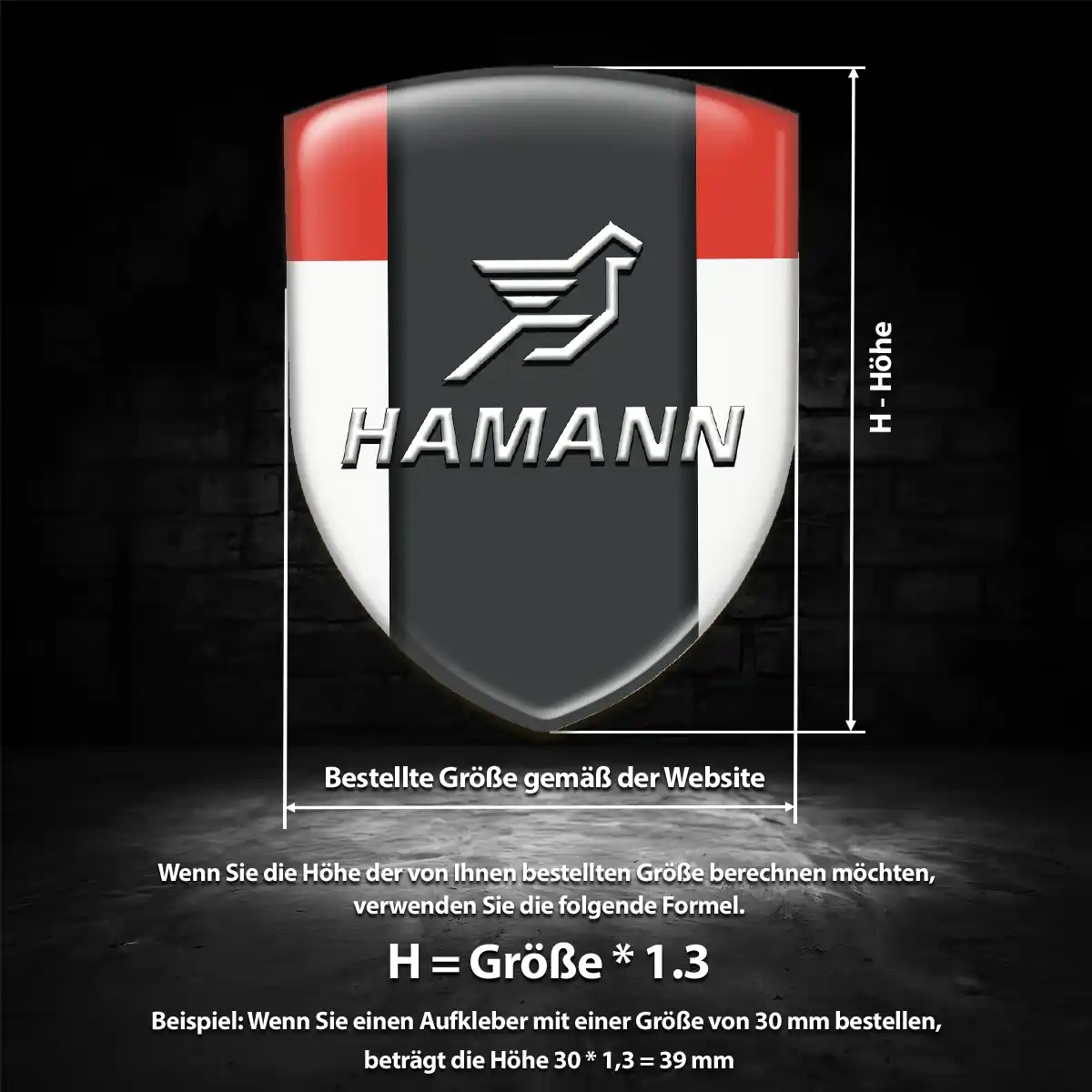 Hamann Aufkleber 3D Gel Wappen Auto Limitierte Auflage