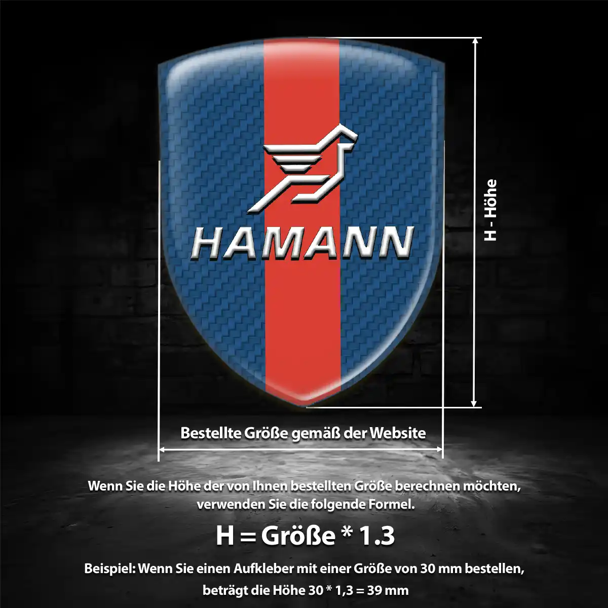 Hamann Aufkleber 3D Gel Wappen Auto Luxus-Edition