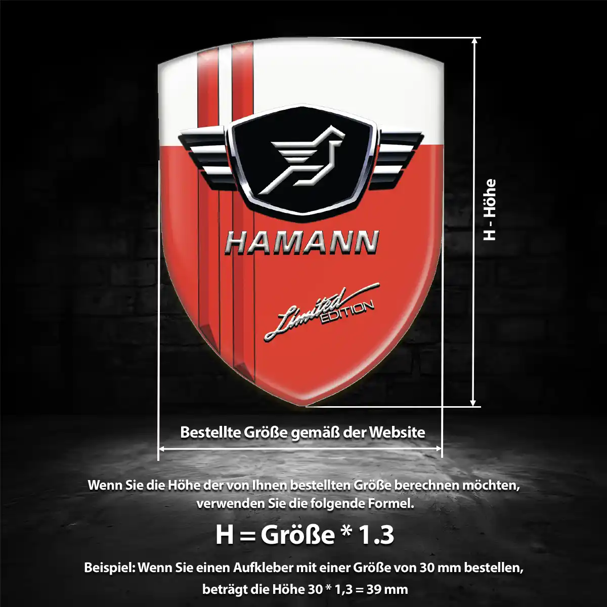 Hamann Aufkleber 3D Gel Wappen Auto Markenedition