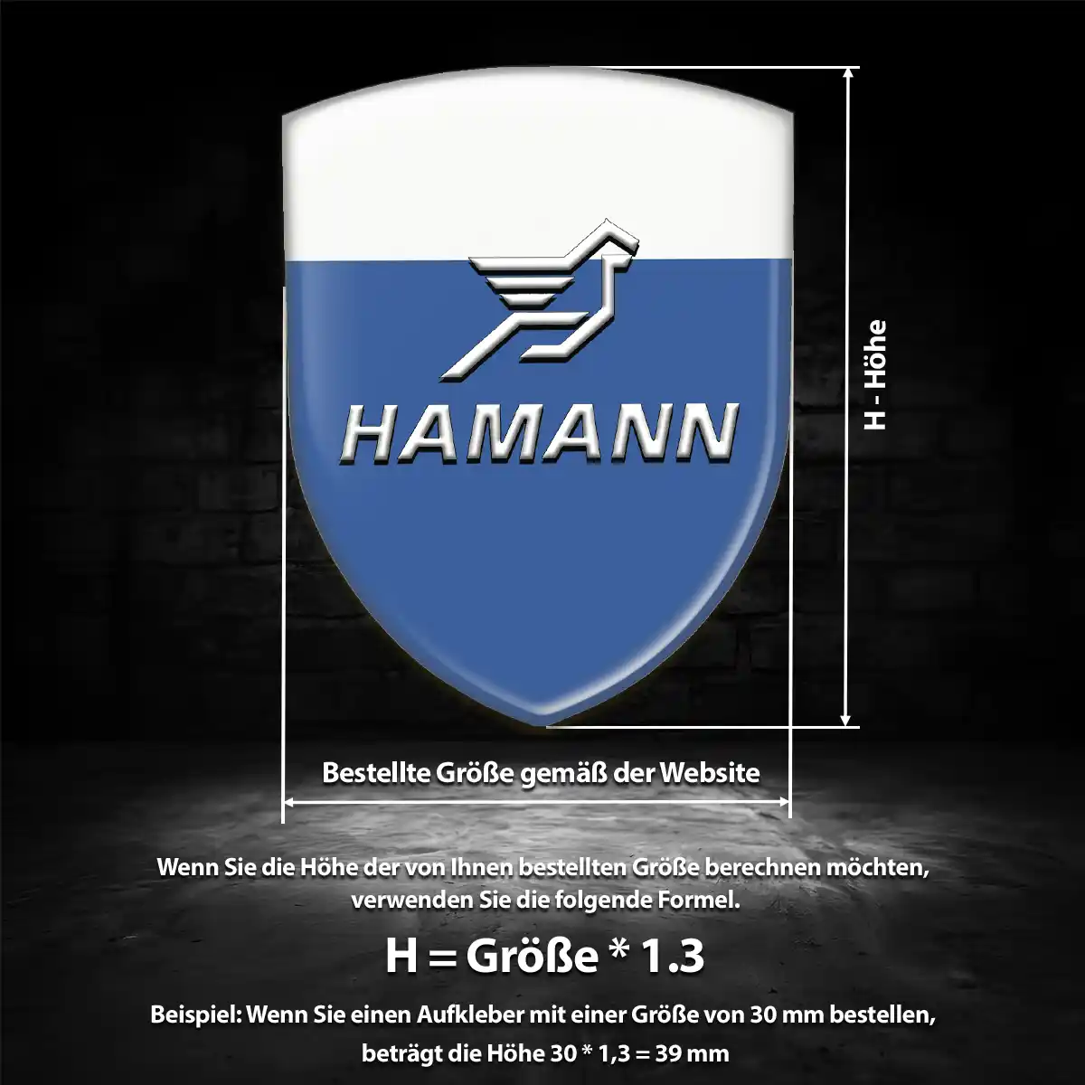 Hamann Aufkleber 3D Gel Wappen Auto Modernes Design